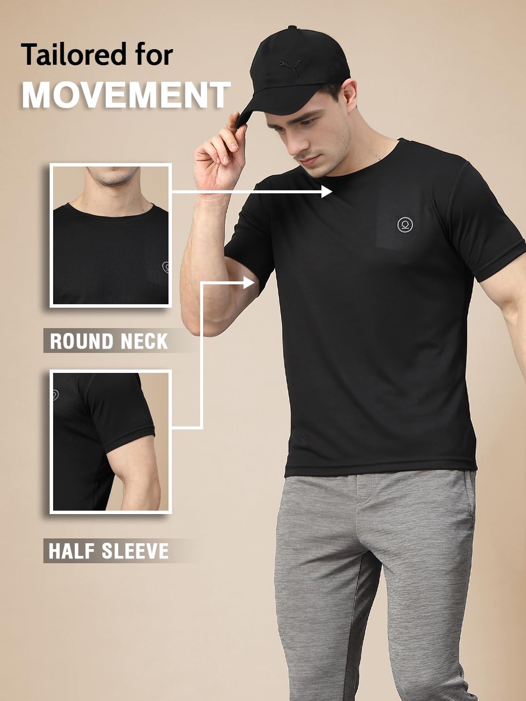 CHKOKKO Men's Gym T-Shirt - Black - Image 3