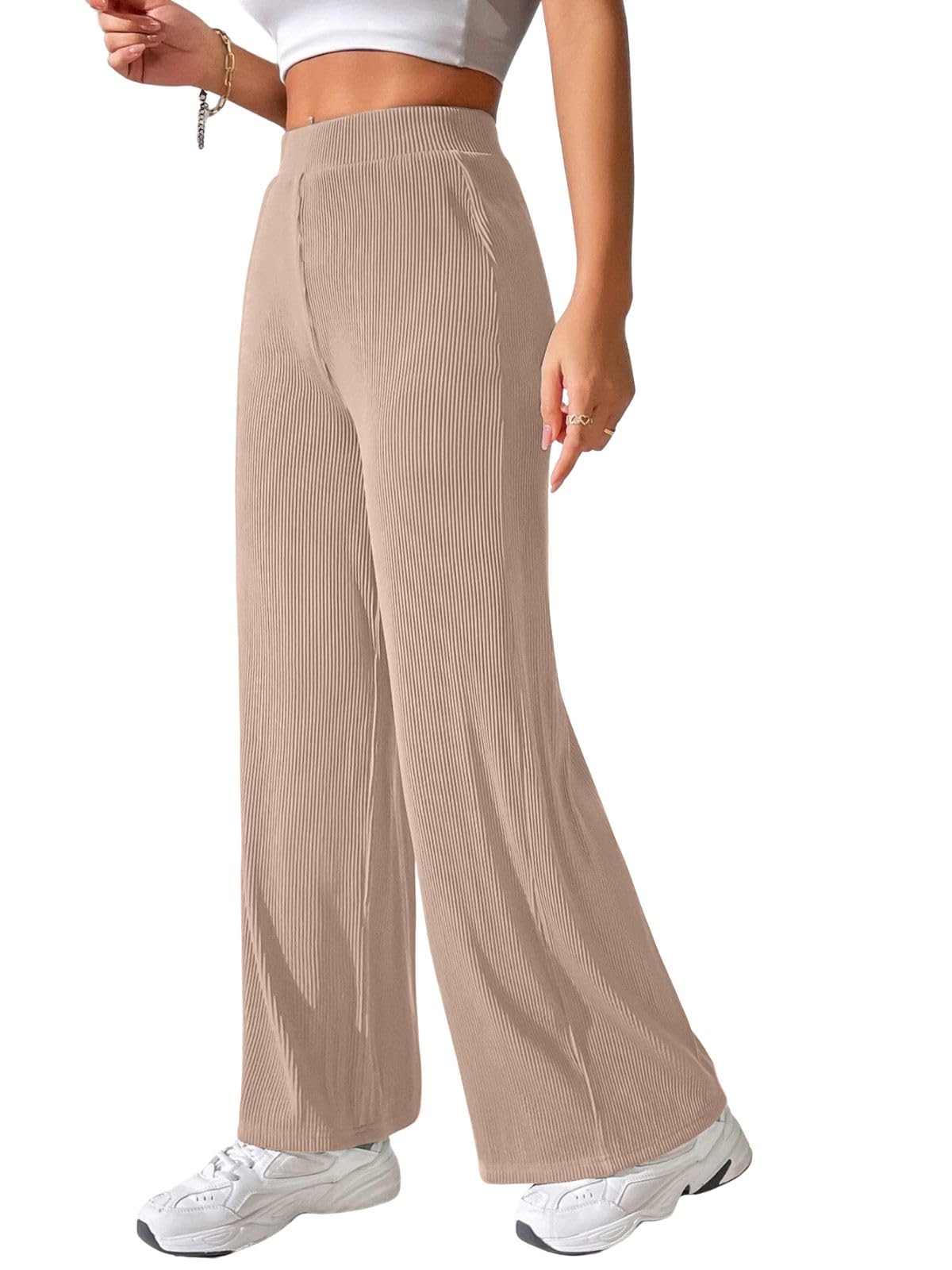 GRECIILOOKS Beige Trousers for Women