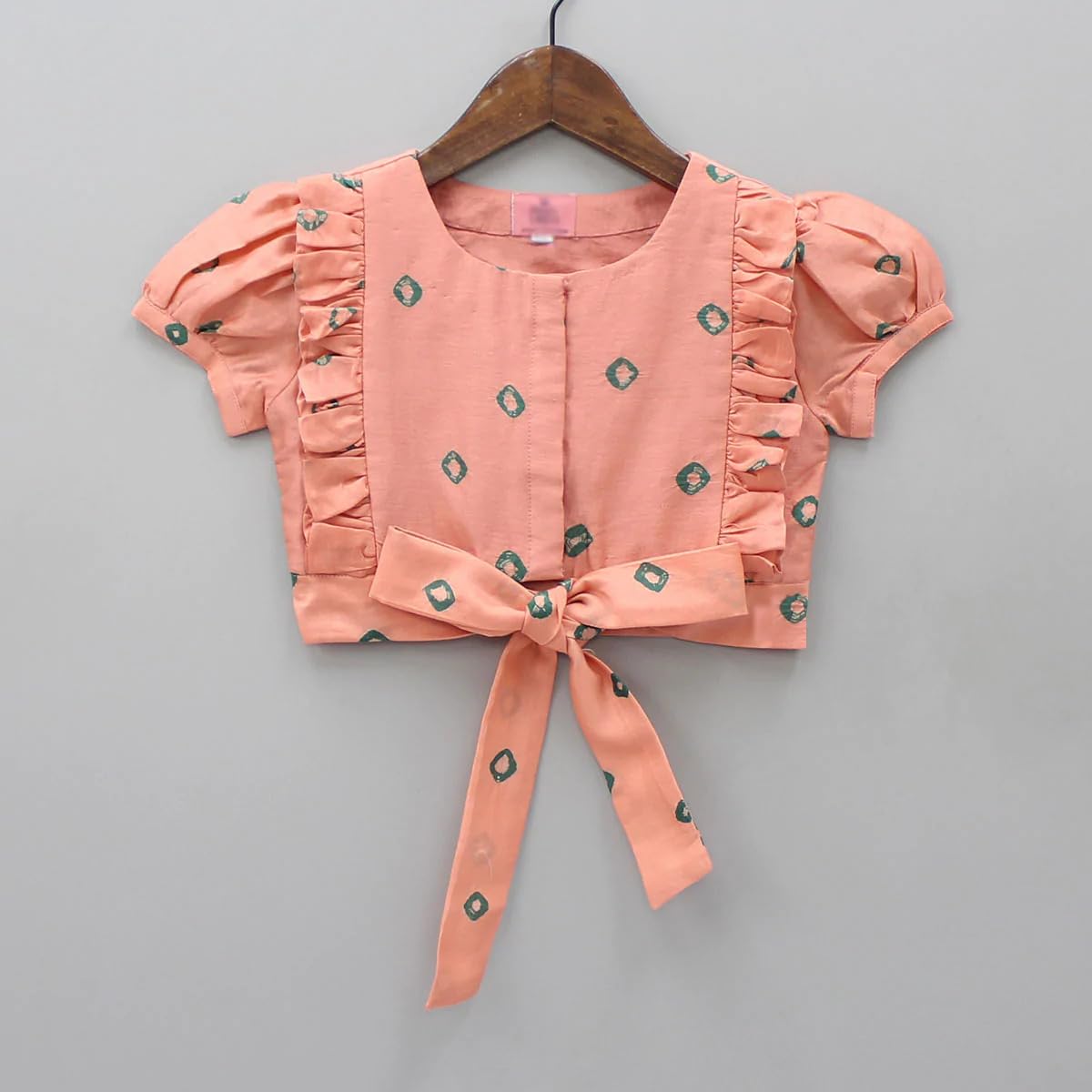 GORLYA Rayon Lehenga Choli Set - Green Peach - Image 4