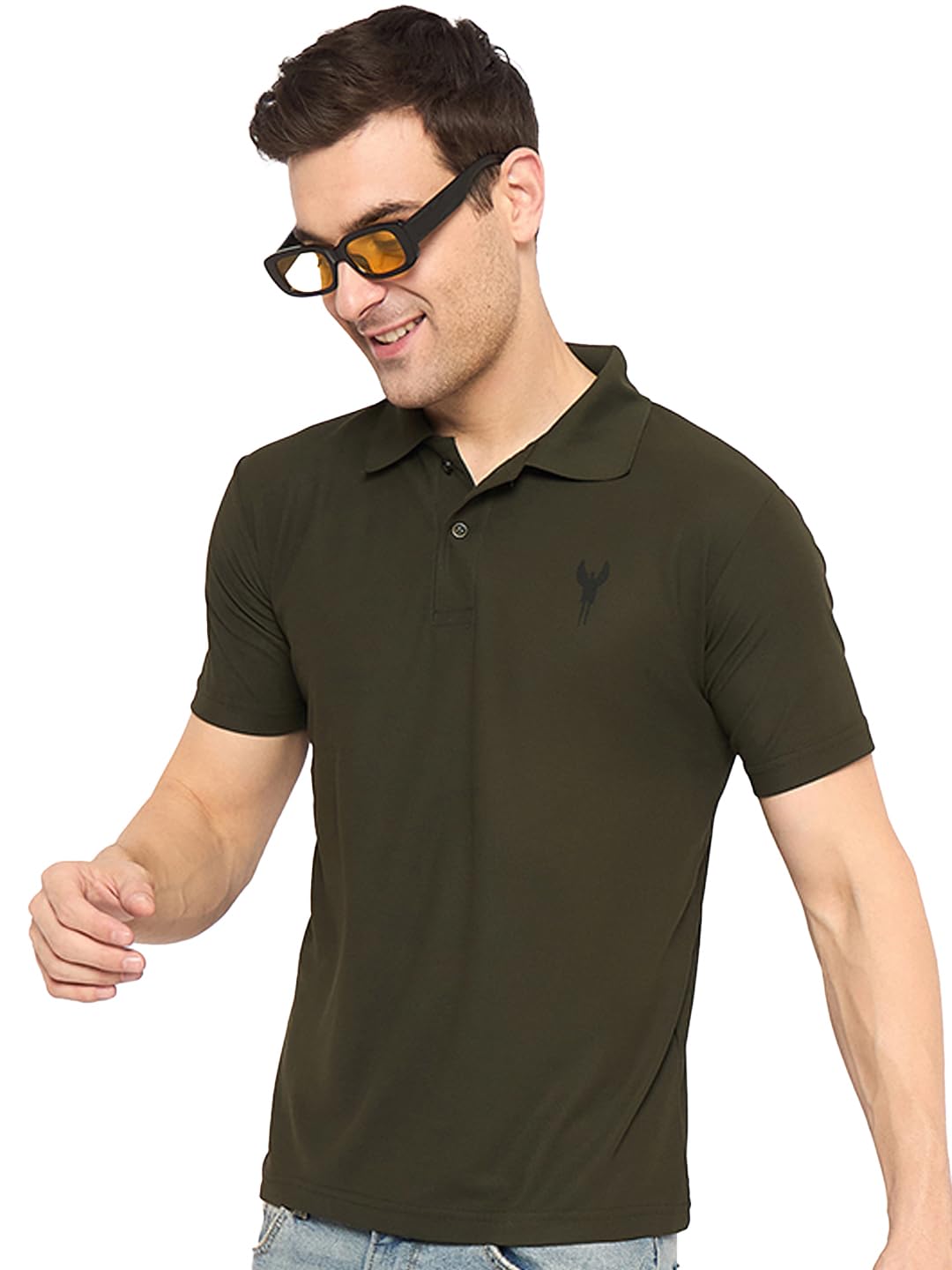 KASMA Men's Olive Polo T-Shirt