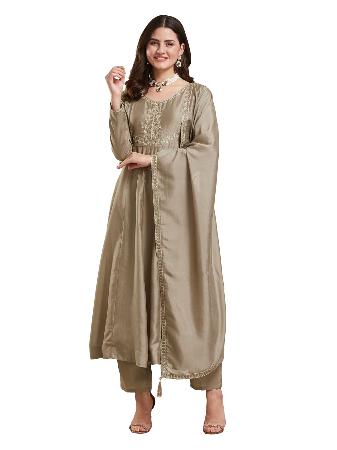 MOKOSH Women's Silk Anarkali Set