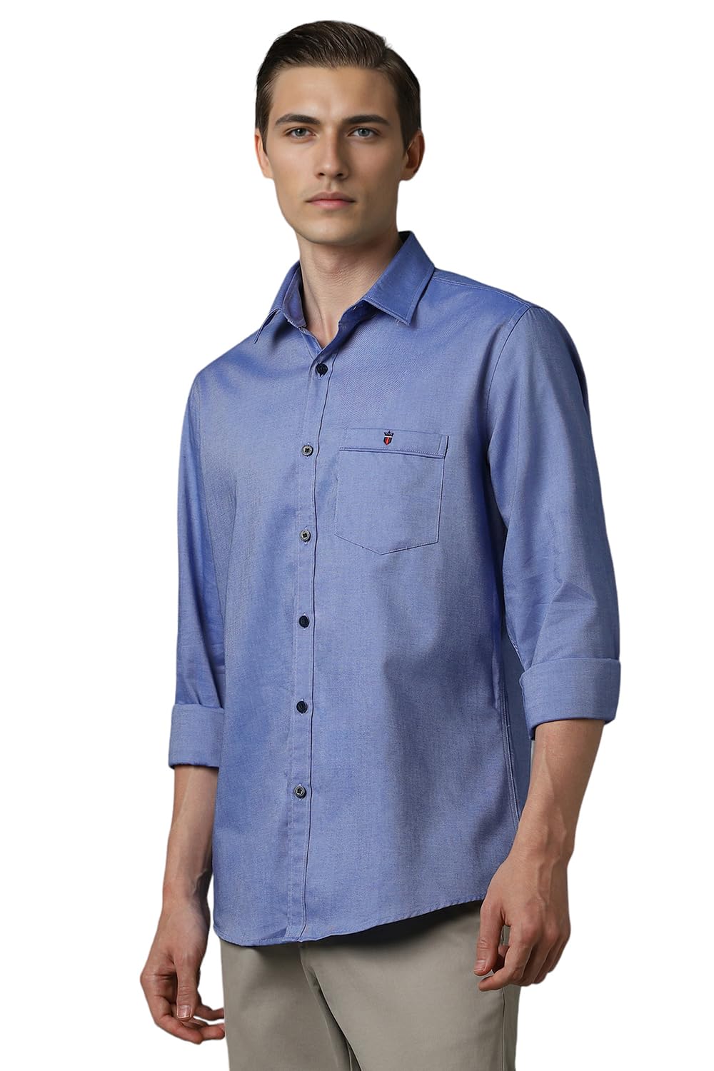 Louis Philippe Men's Cotton Slim Fit Shirt - Blue - Image 2