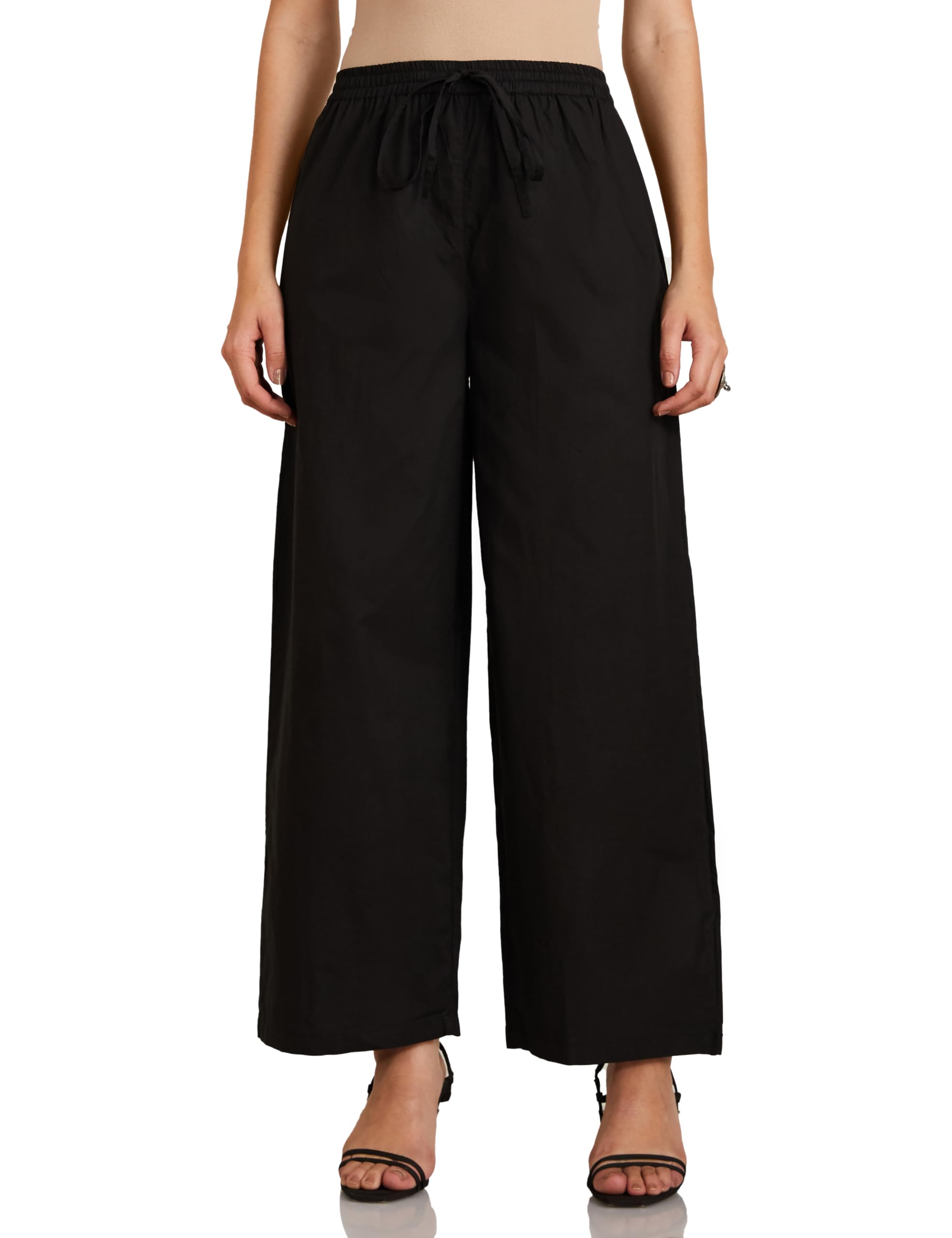 Myx Women's Cotton Palazzo - Black