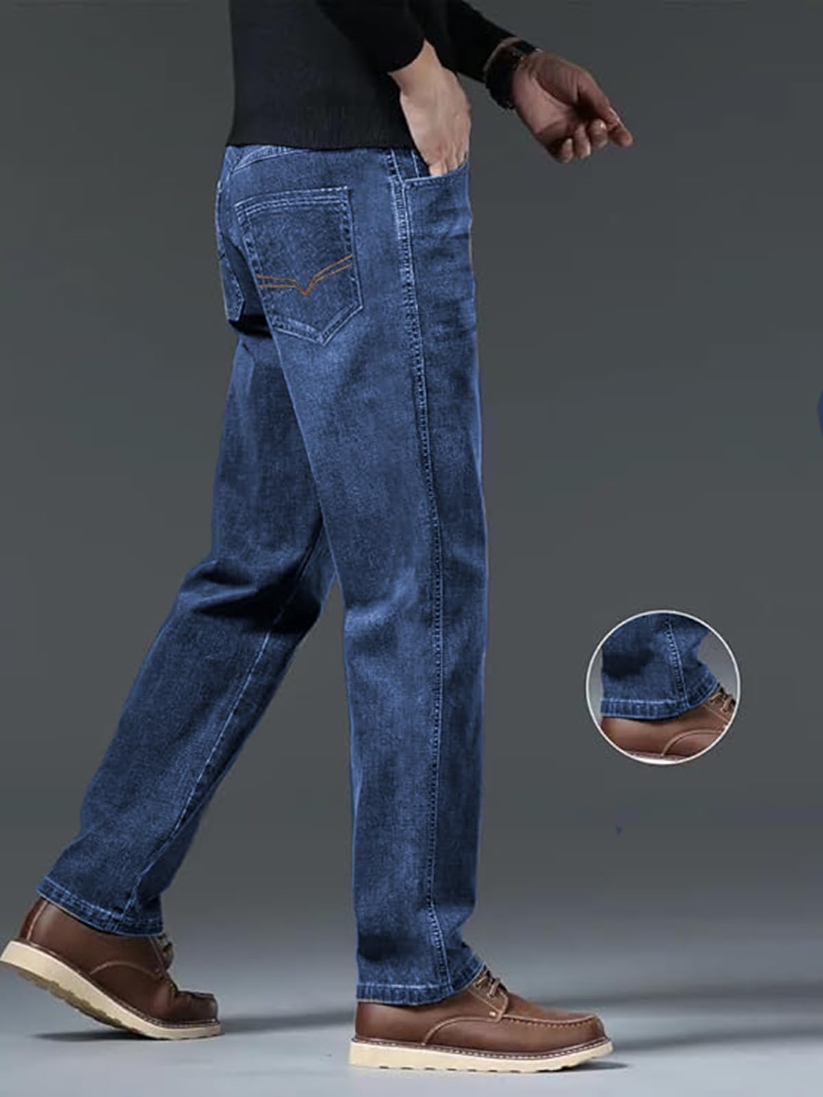 Ben Martin Stretchable Jeans for Men - Dark Blue - Image 3