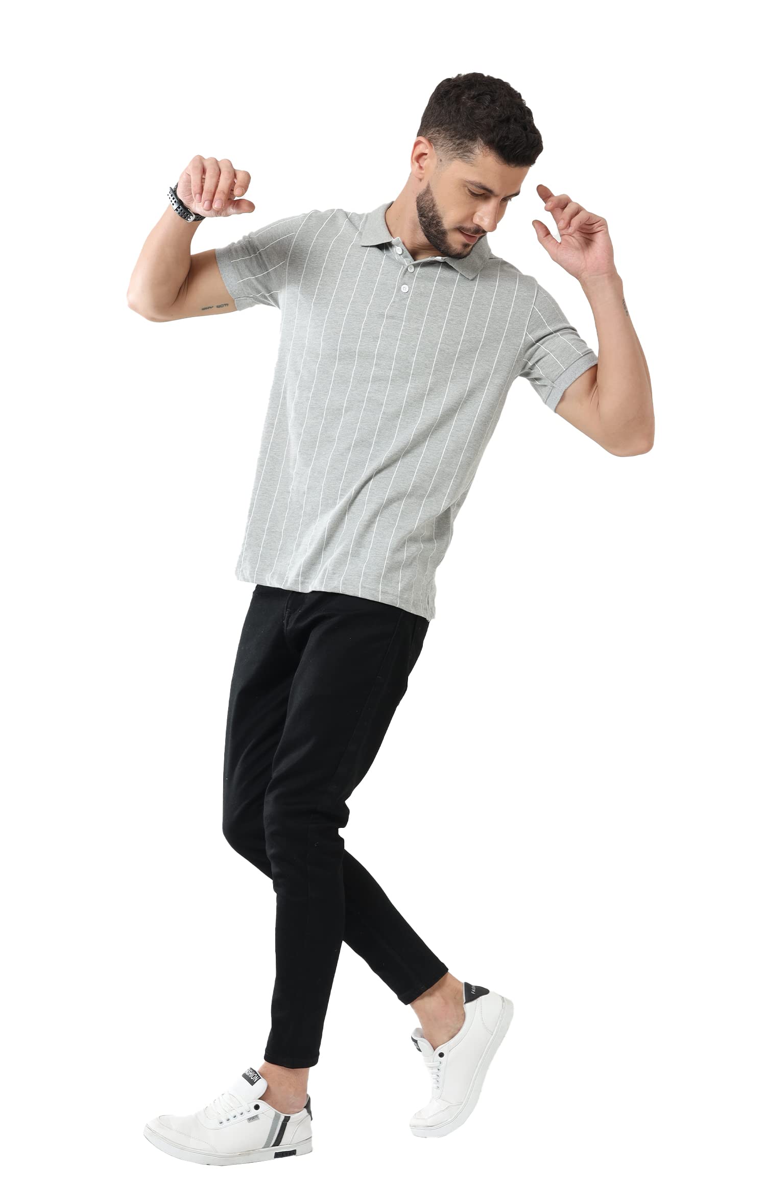 fanideaz Men's Cotton Half Sleeve Striped T-Shirt - Image 3