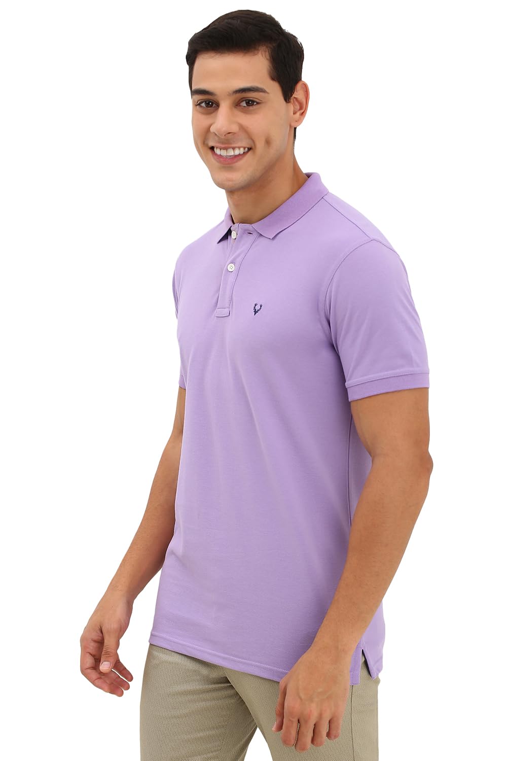 Allen Solly Purple Polo Neck T-Shirt for Men - Image 2
