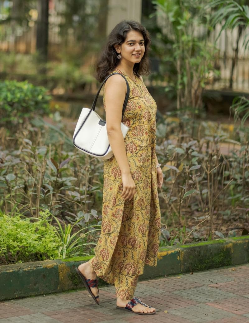 ANNI DESIGNER Women's Rayon Kurta with Palazzo - Yellow - Image 2