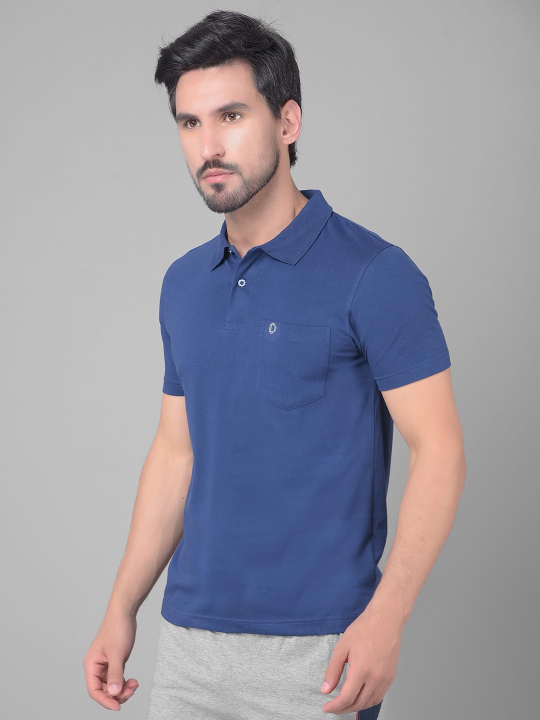 Dollar Men's Cotton Polo Tshirt - White Indigo - Image 3