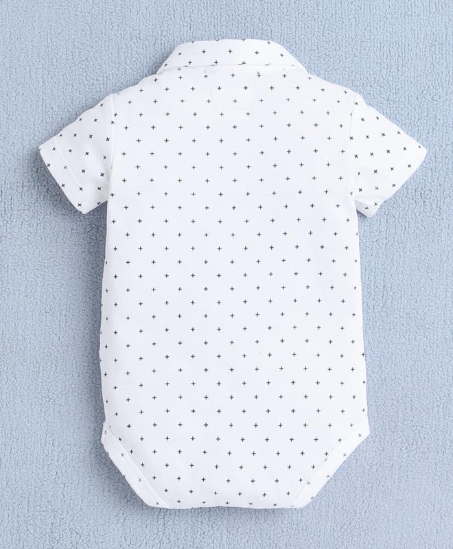 BUMZEE Baby Boys Cotton Bodysuit Set - White & Bottle Green - Image 3