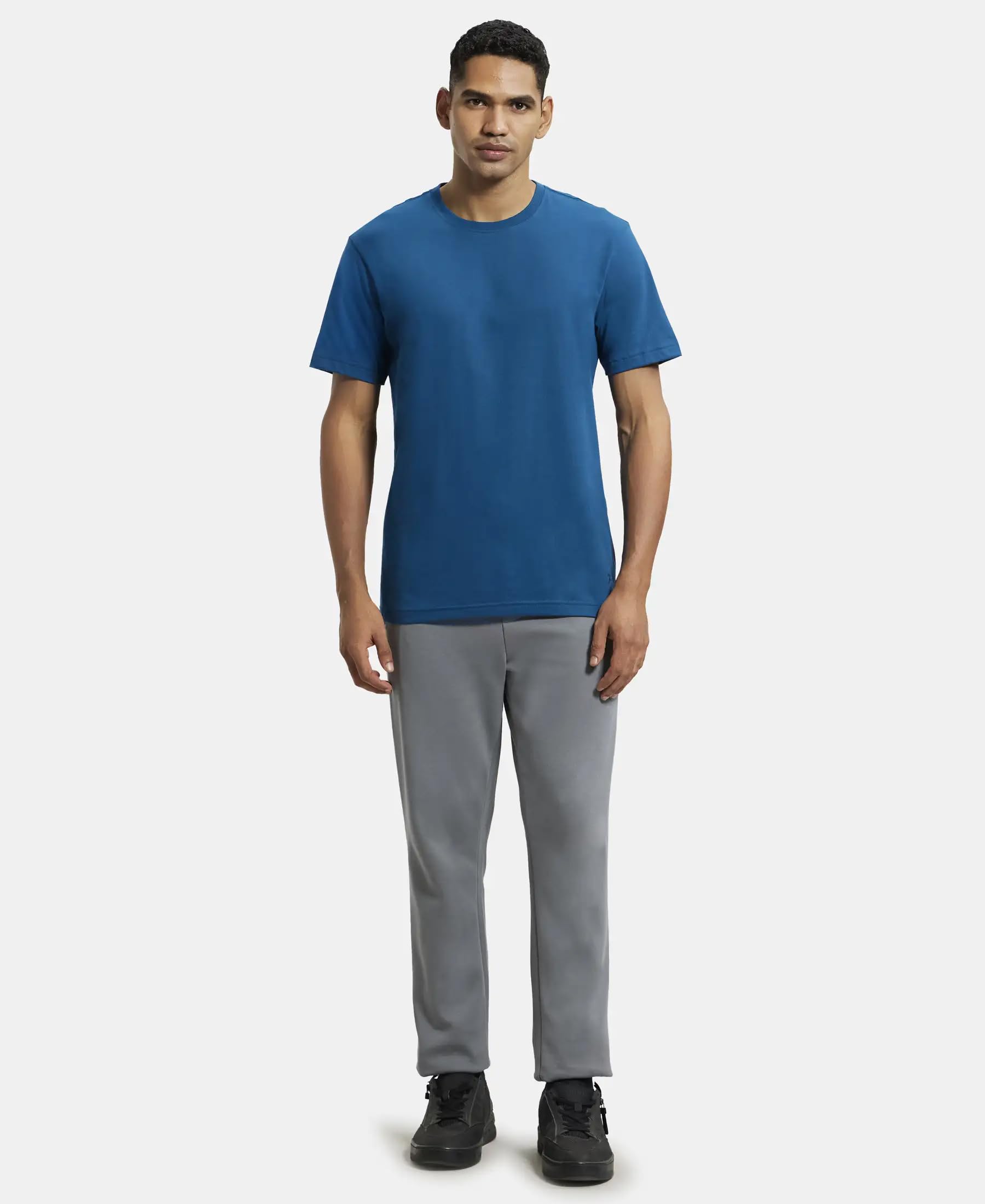 Jockey Men's Teal Round Neck T-Shirt - Image 4