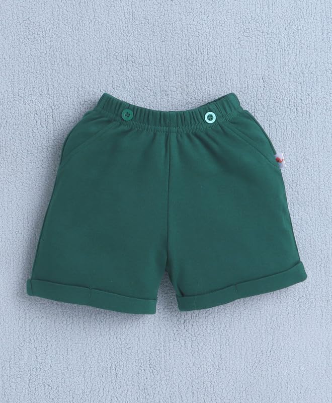 BUMZEE Baby Boys Cotton Bodysuit Set - White & Bottle Green - Image 4