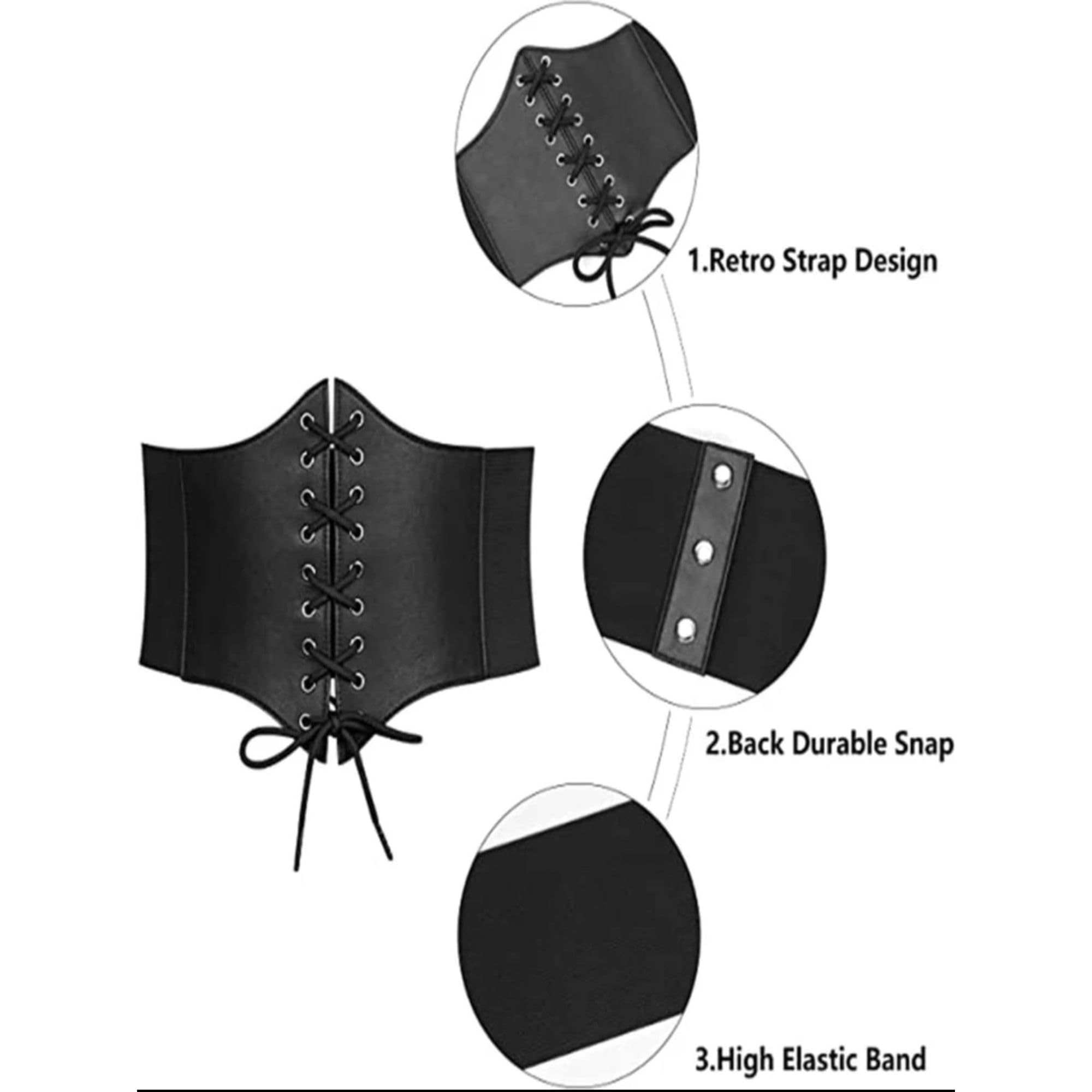 ARTLABEL Faux Leather Women's Corset Belt - Black - Image 4