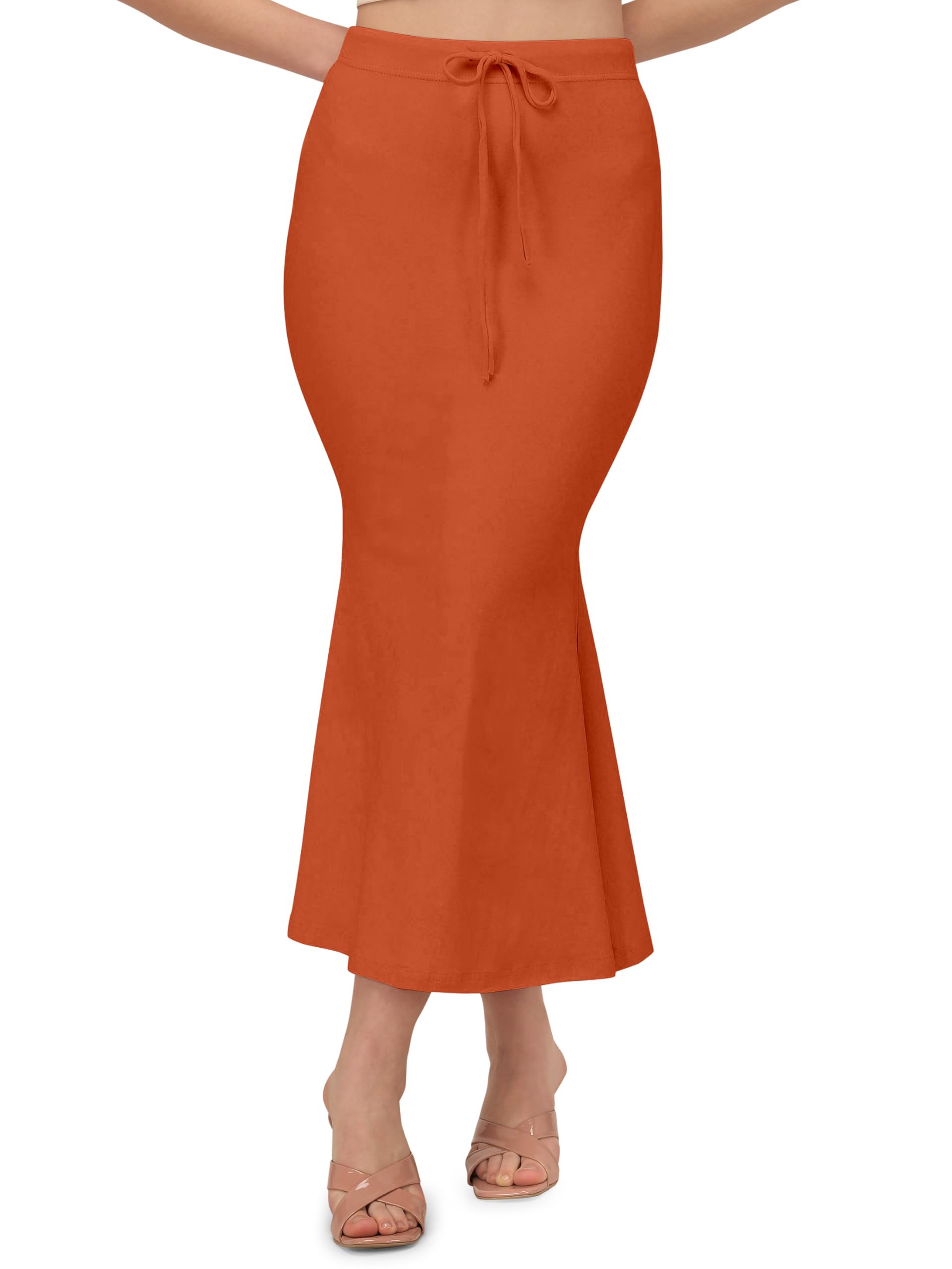 Mehrang Women Saree Shapewear - Cotton Dusty Orange