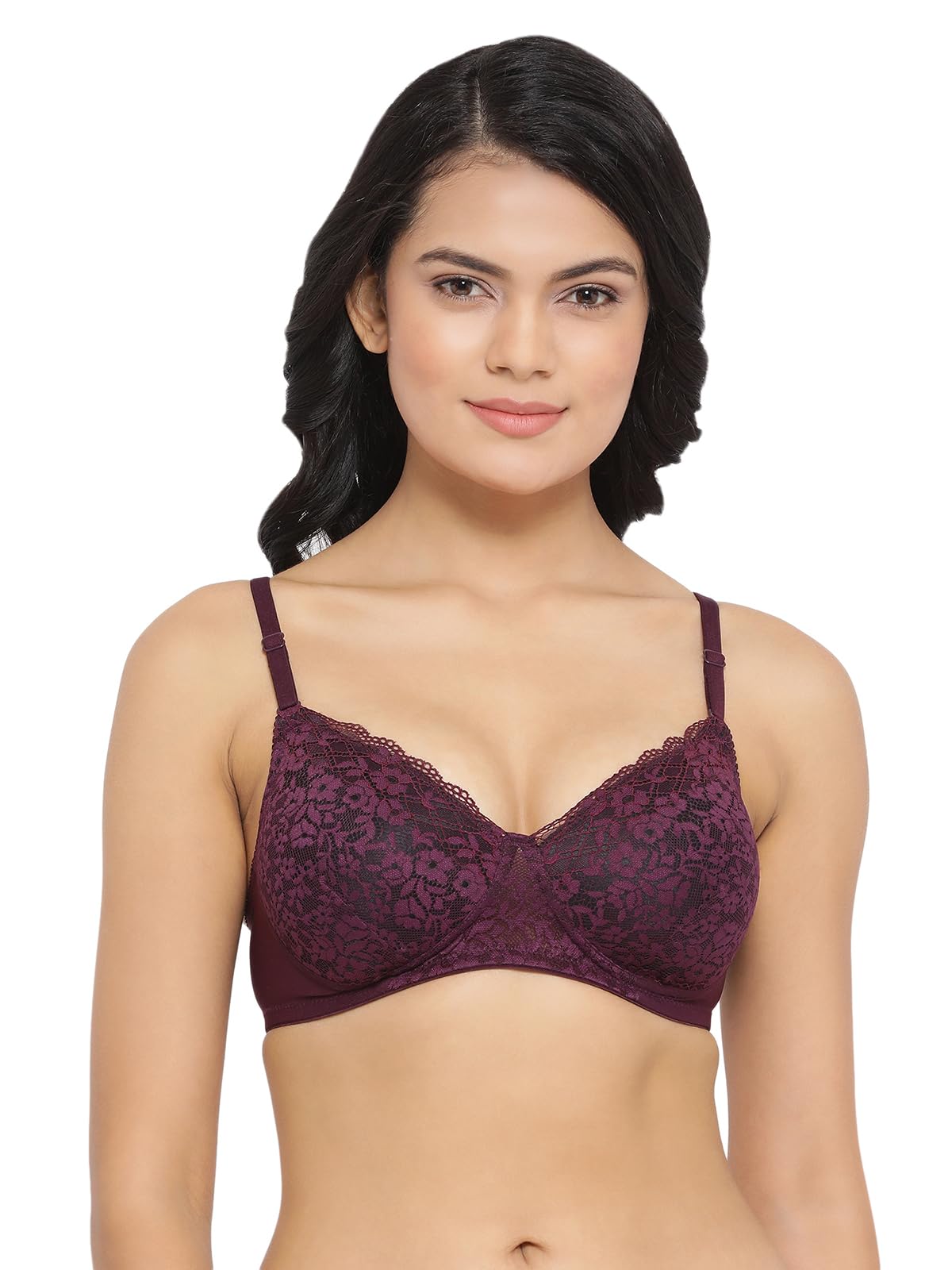 Clovia Women's Lightly Padded Non-Wired Bra - Dark Purple