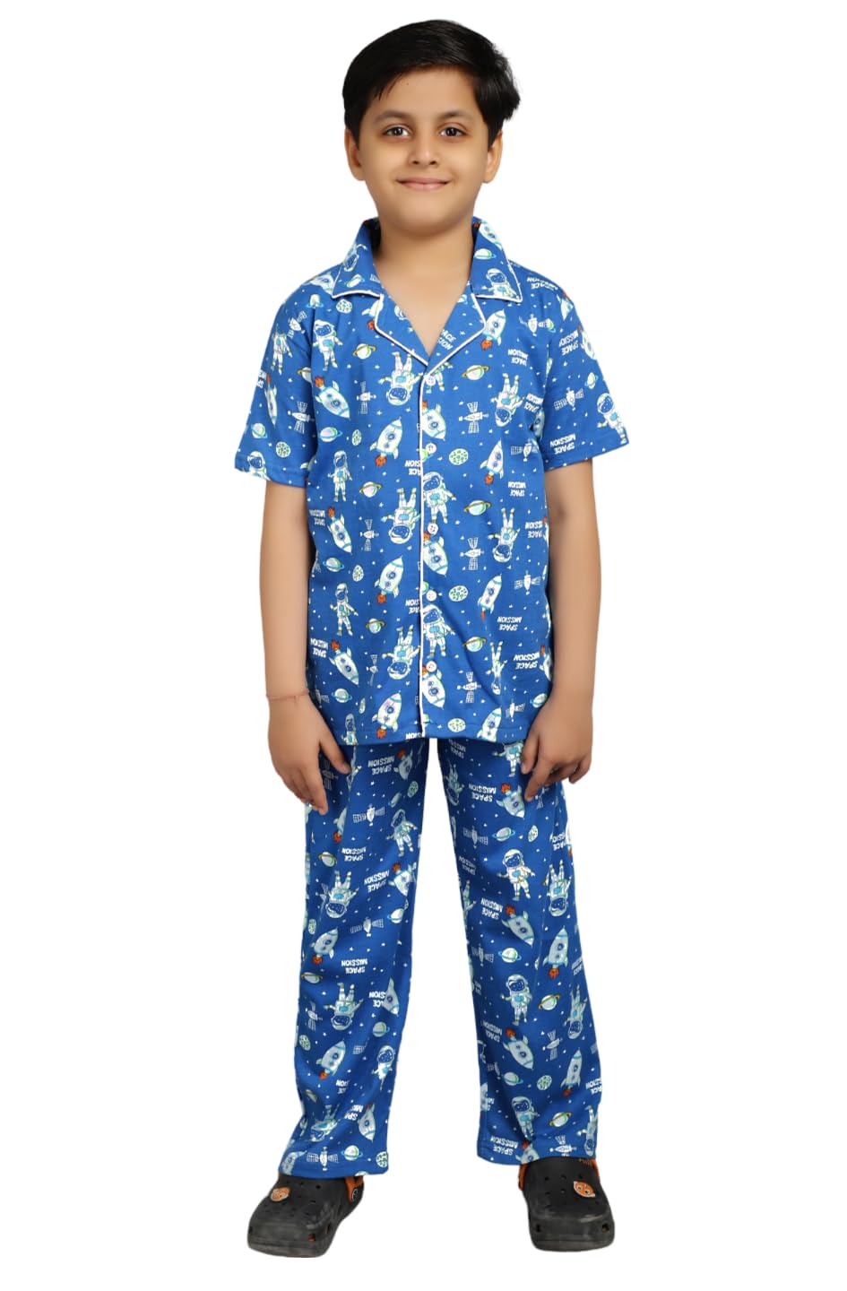 Ninos Boys Space Mission Night Suit - Blue