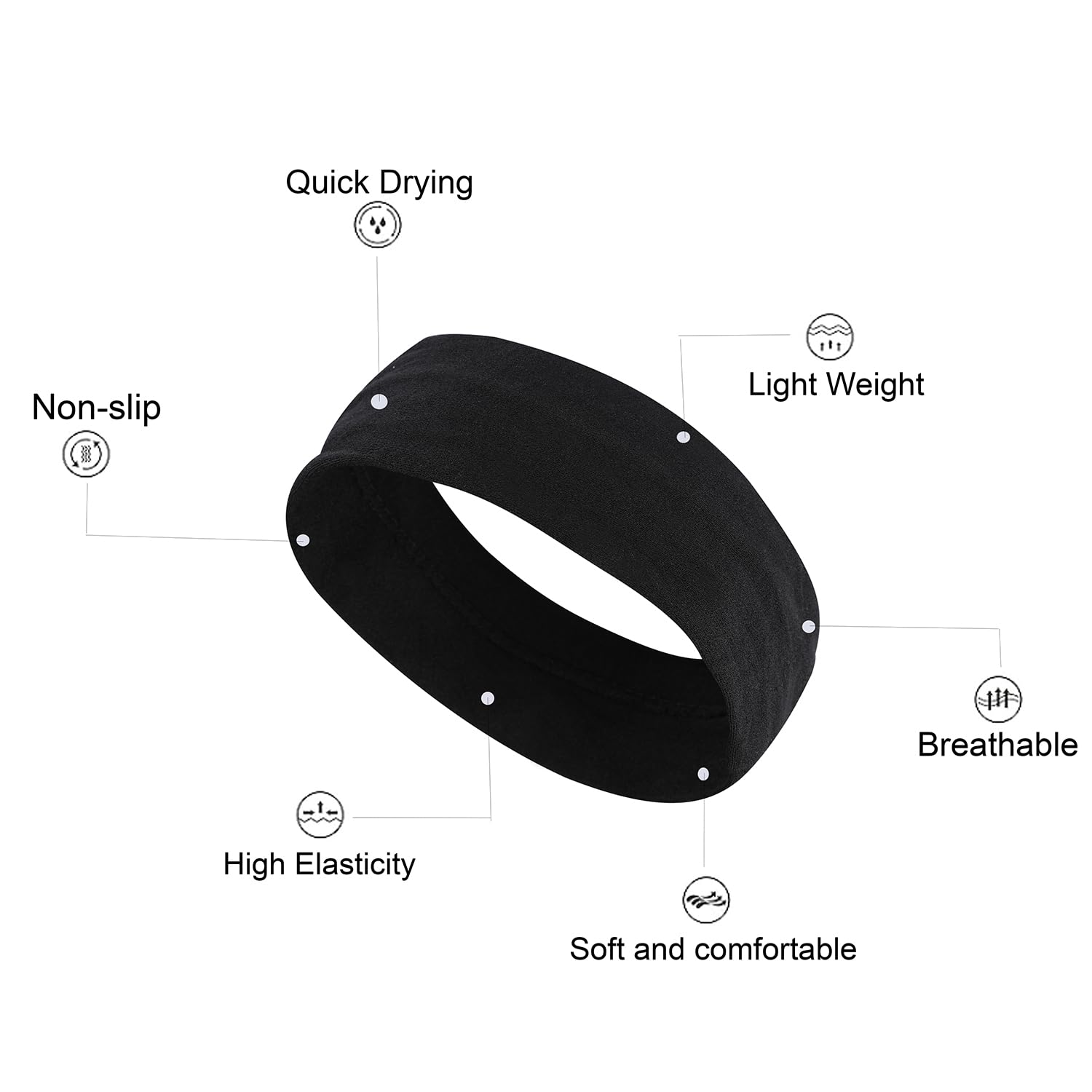 Seeotwo Elastic Sports Headbands for Women Men - Image 5