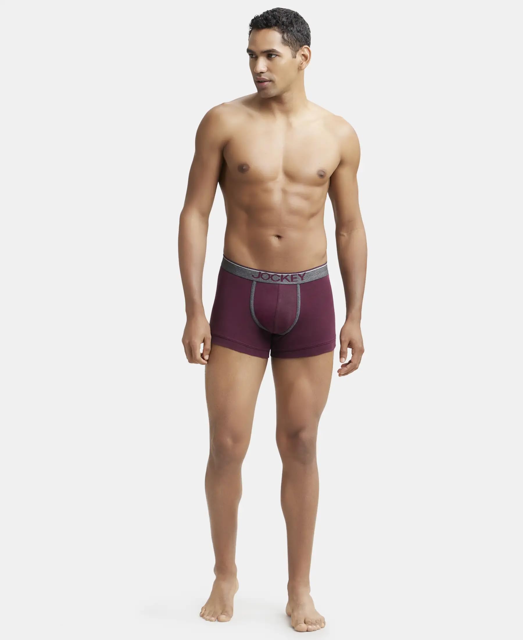 Jockey Men's Cotton Trunks - Wine - Image 5