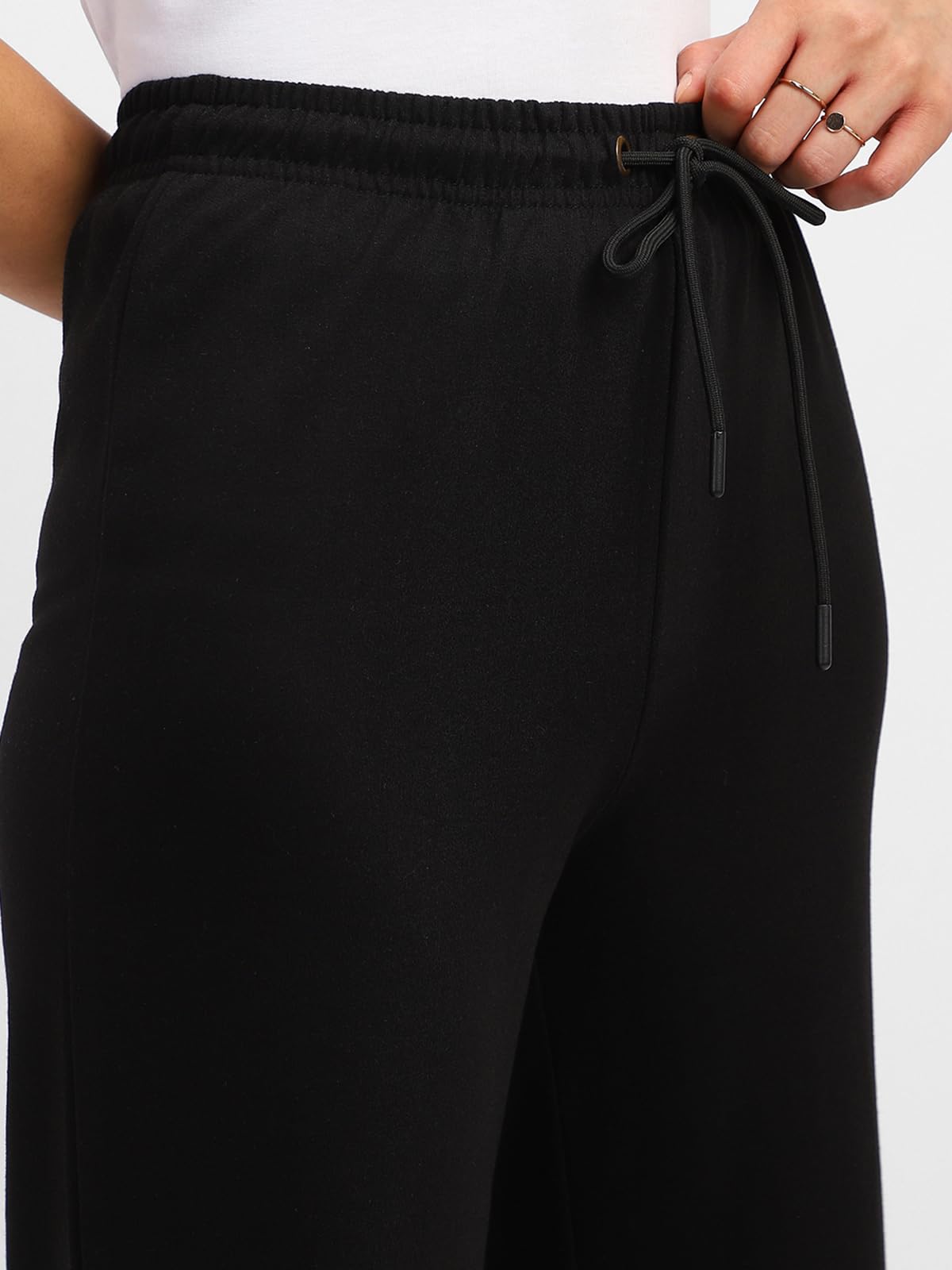 JUNEBERRY Black Mid Rise Trousers for Women & Girls - Image 4