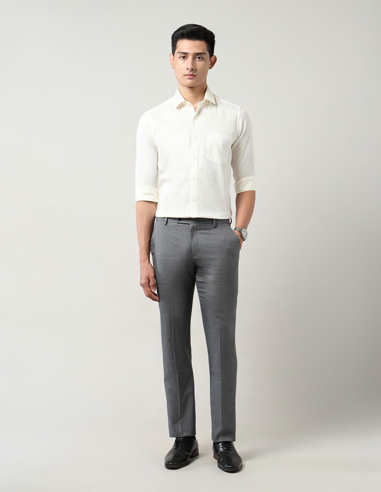 Arrow Men's Grey Tapered Trousers - Image 4