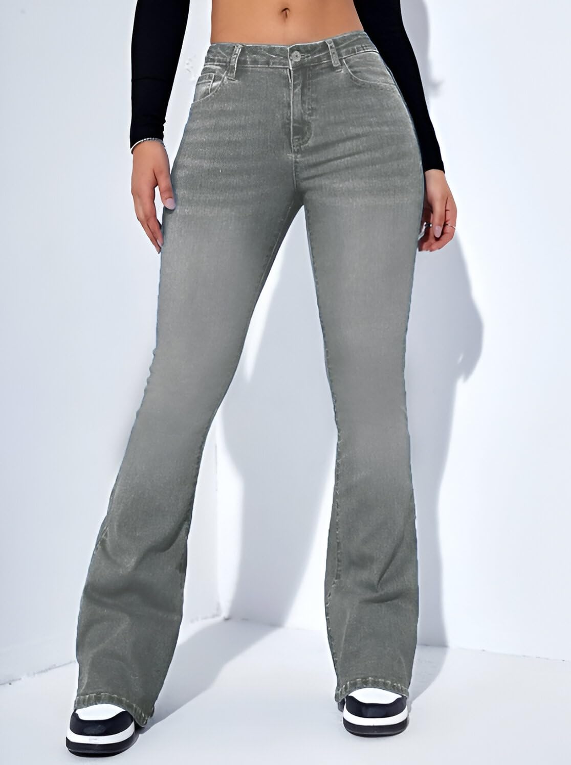 Ben Martin Women's Grey Flared Jeans - Image 2