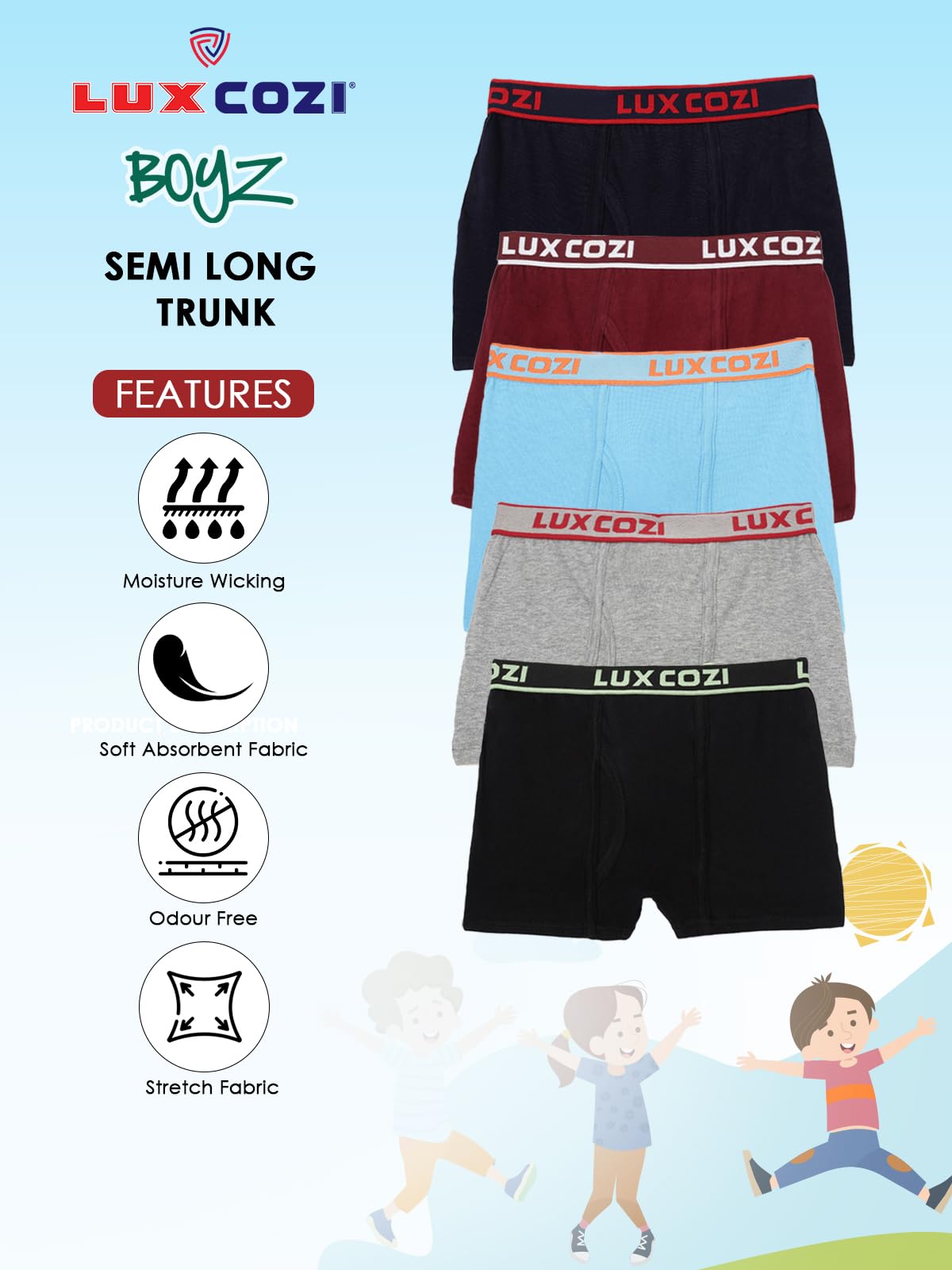 Lux Cozi Kids Trunks - Multicolour - Image 4