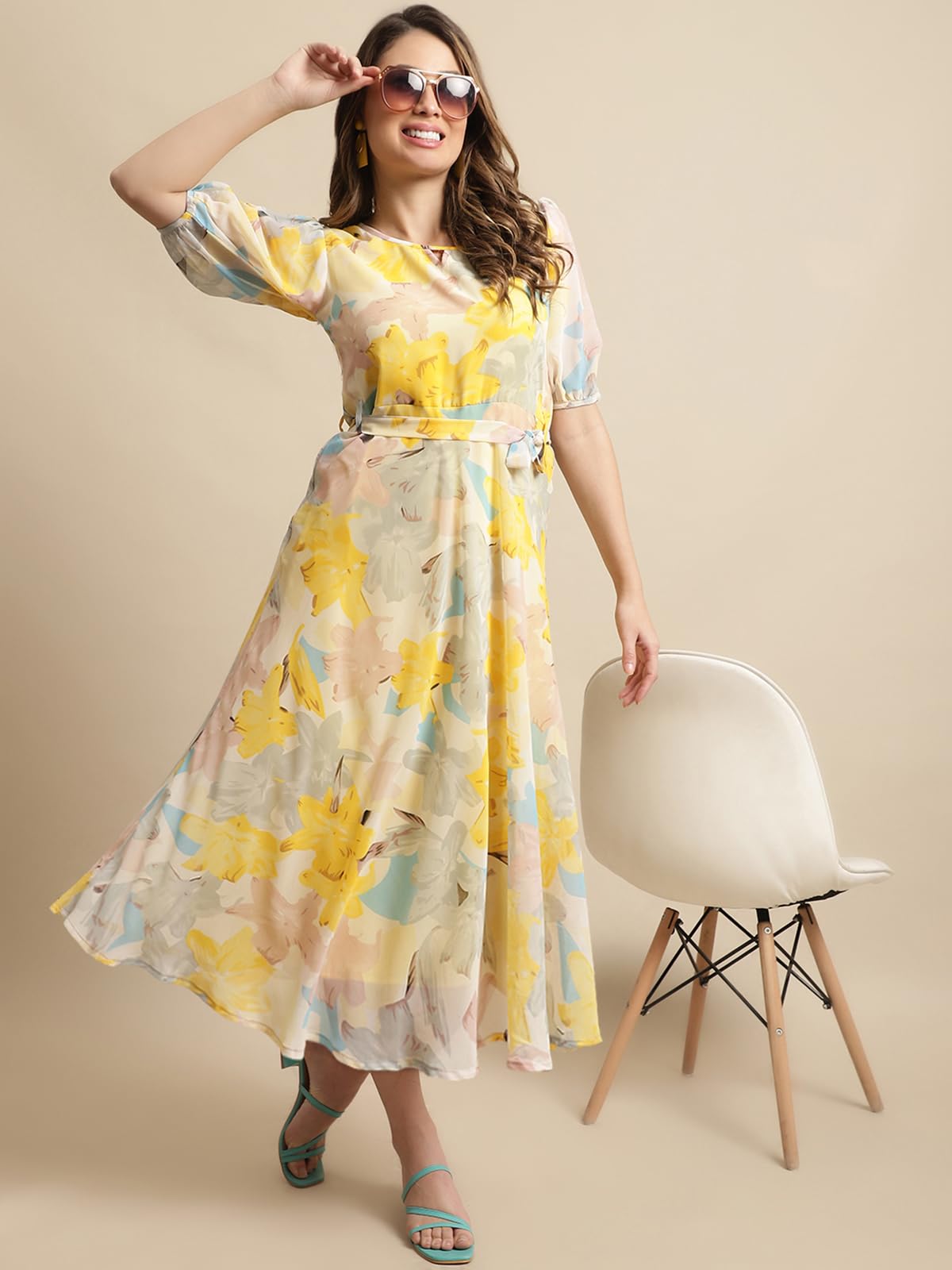 Tee Projekt Women's Lemon Zest Floral Maxi Dress - Image 5