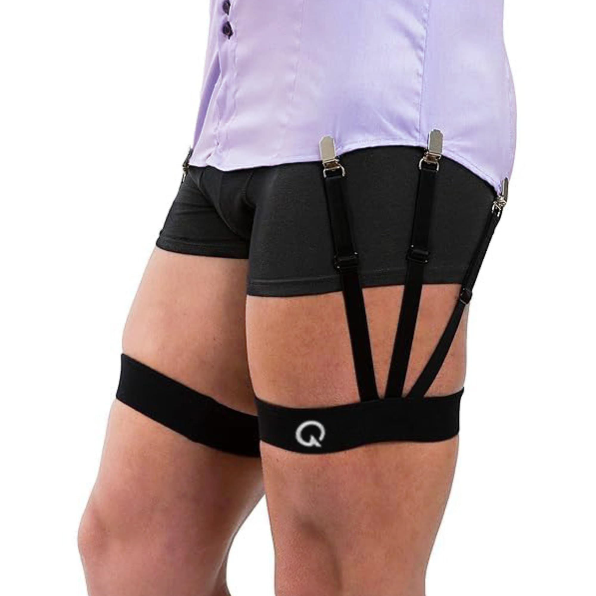 QUALIFT Men's Shirt Stays Adjustable Garter Belt