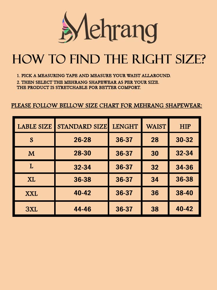 Mehrang Women Stretchable Saree Shapewear - Orange - Image 5