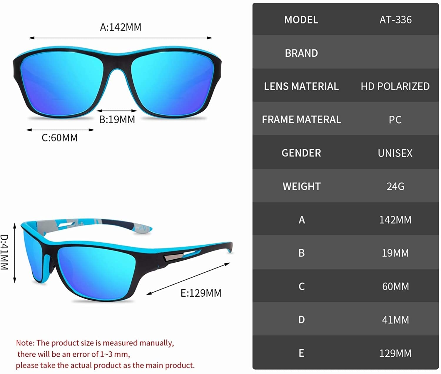 ELEGANTE Blue Mirrored Polarized Sunglasses for Men - Image 5