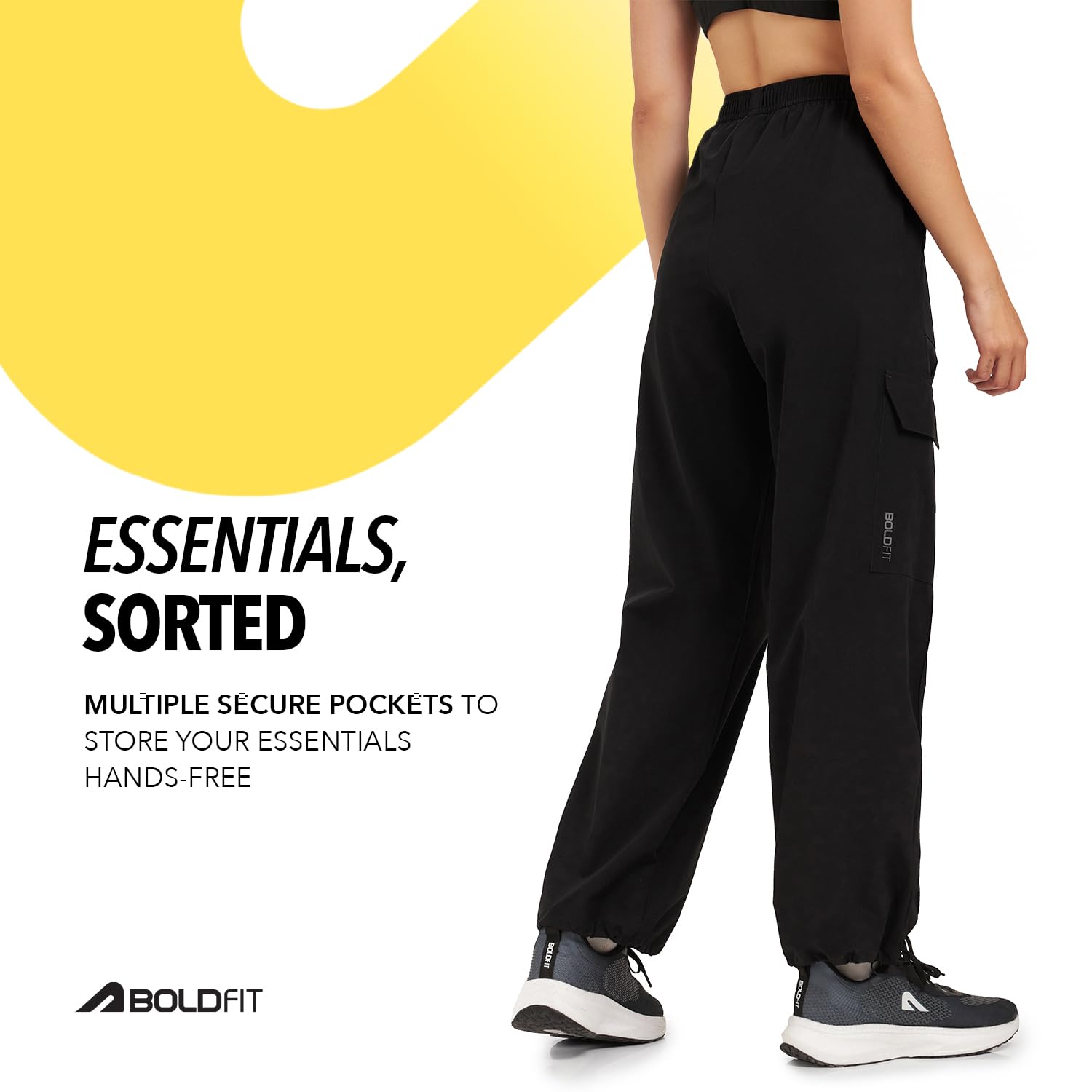 Boldfit Cargo Pants for Women - Solid Nylon - Image 4