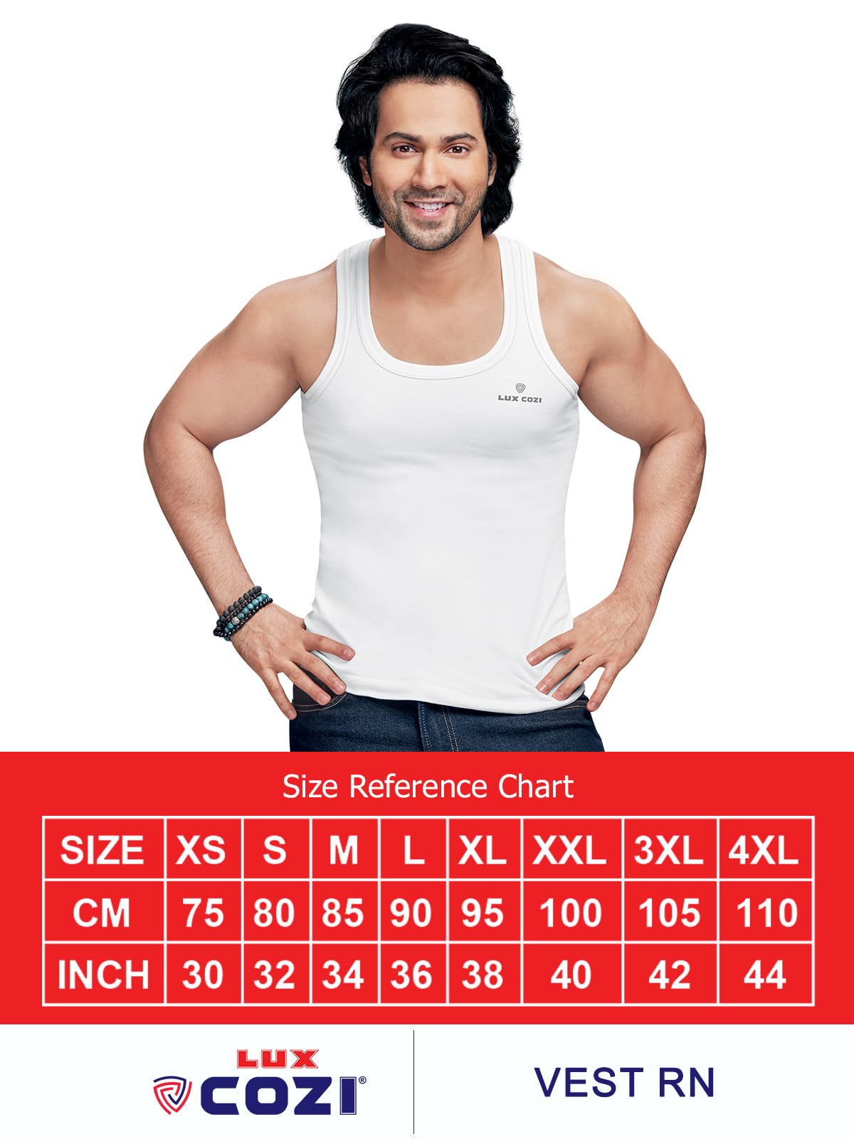 Lux Cozi Men's Cotton Sleeveless Vests - Multicolor - Image 2