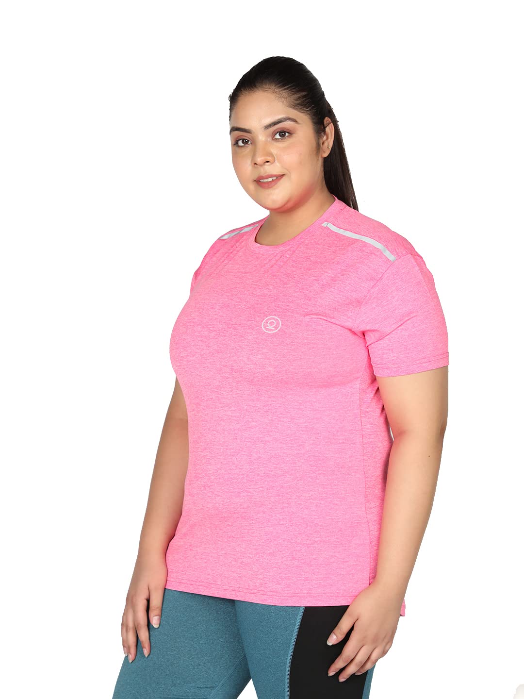 CHKOKKO Spacedye Pink Dry Fit T-Shirt for Women - Image 5