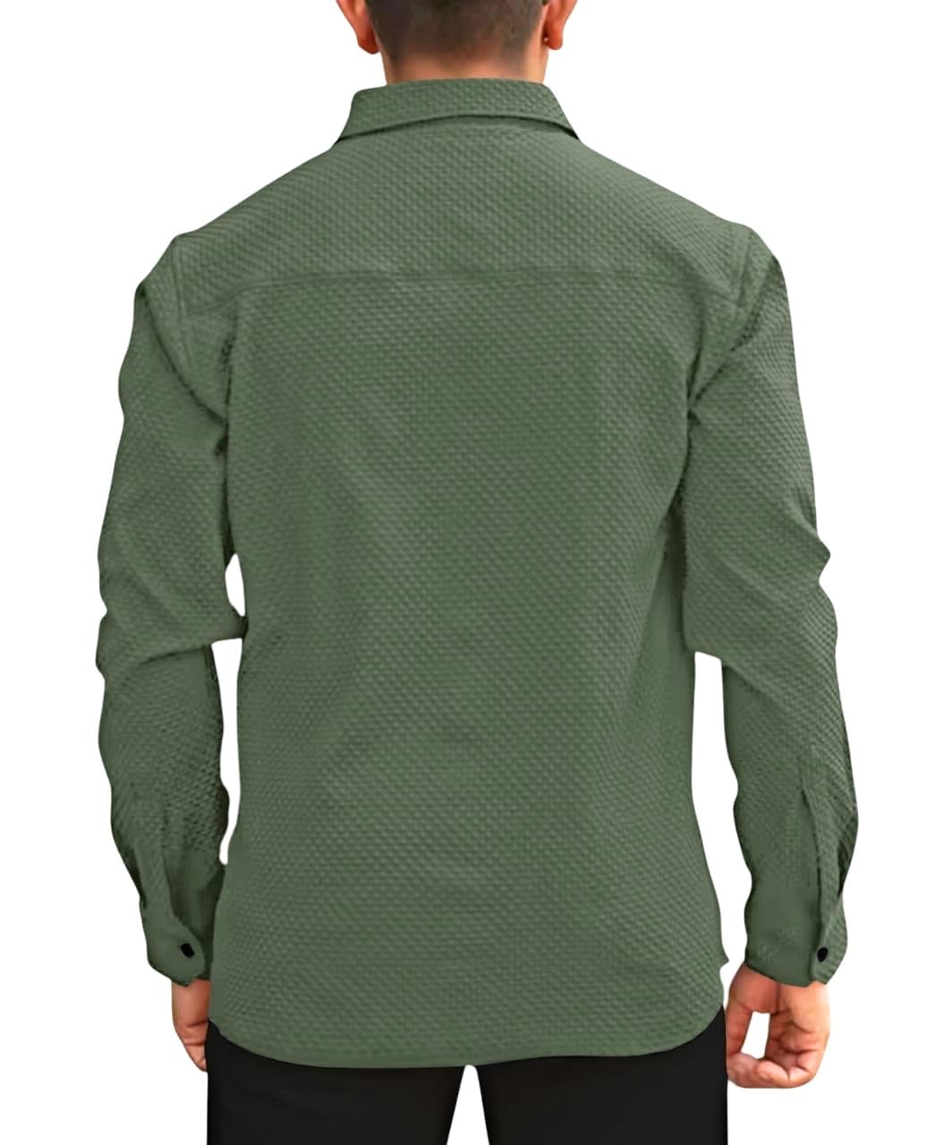 GarbGlide Men's Linen Cotton Shirt - Second Green - Image 3
