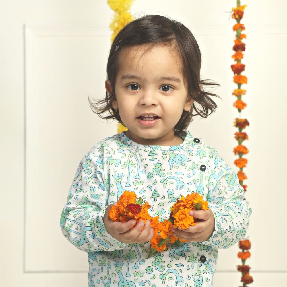 Blue Dhoti Kurta Set for Baby Boys - Image 4