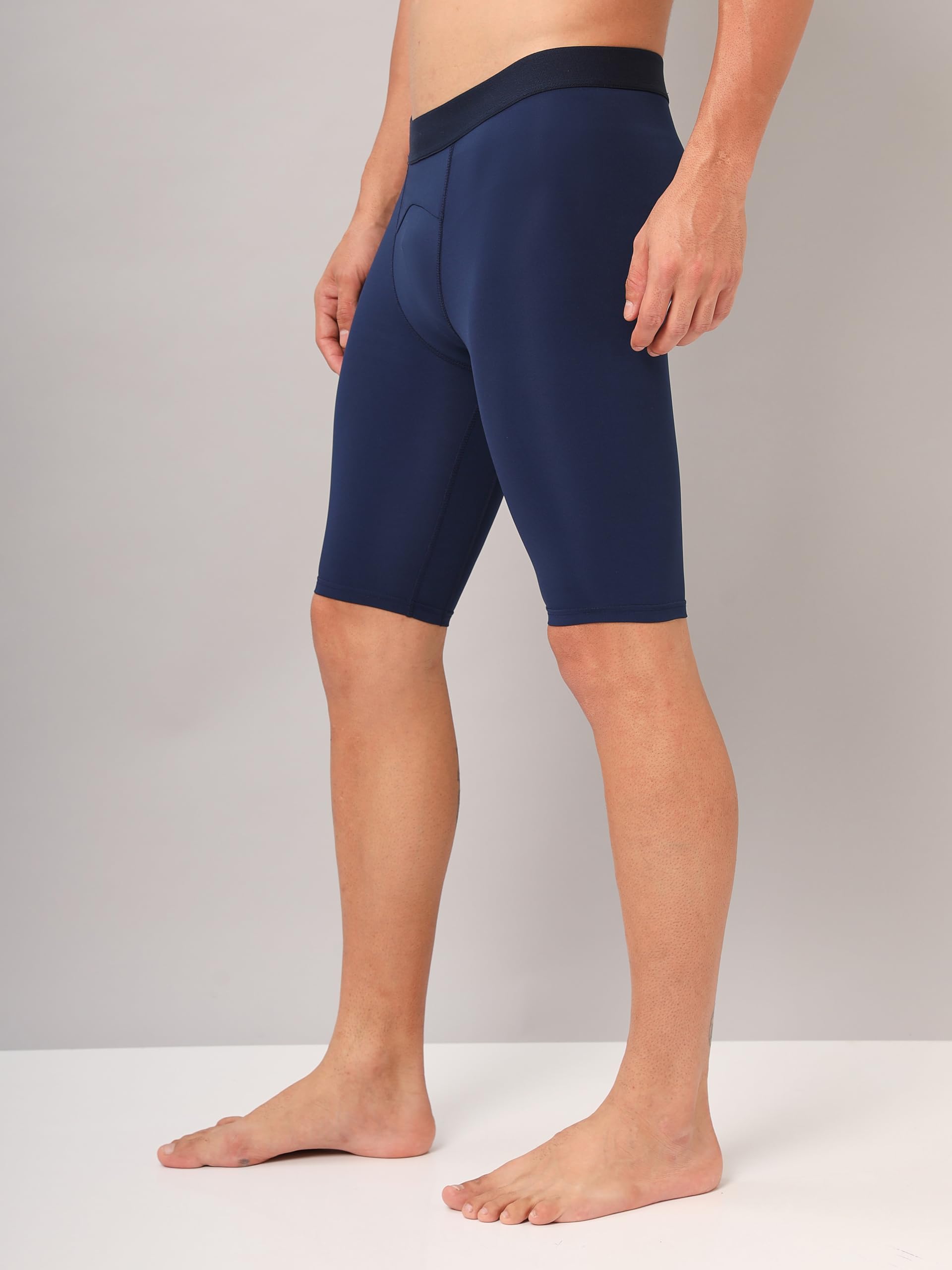 TECHNOSPORT Compression Tights for Men - Navy Blue - Image 4