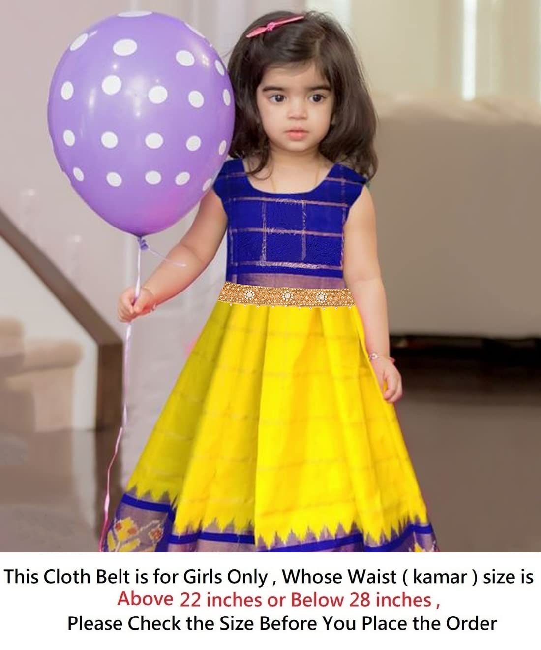 VAMA Fashions Golden Zardosi Work Kamarbandh for Girls - Image 4