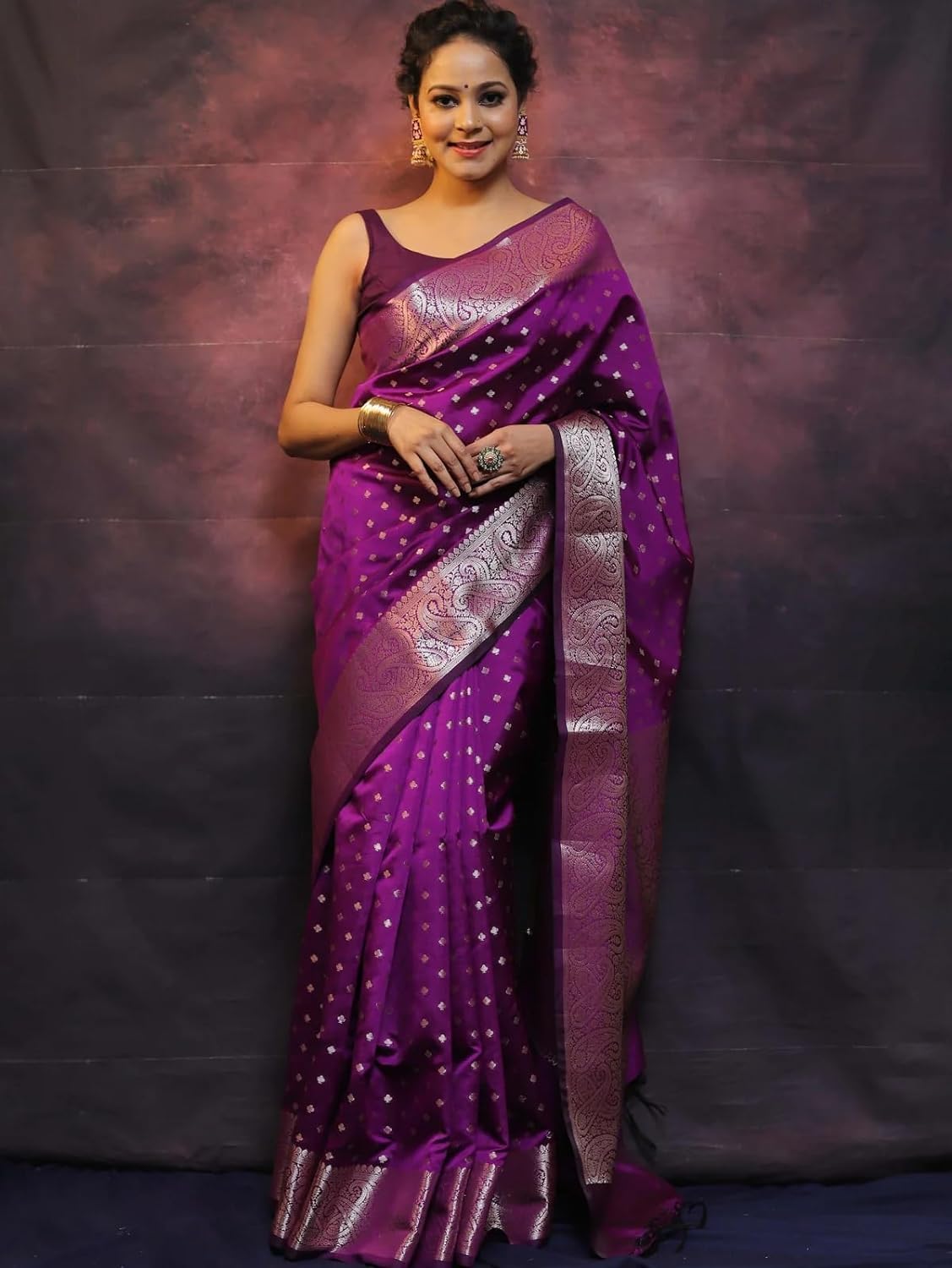 C J Enterprise Banarasi Saree for Women - Kanjivaram Silk - Image 5
