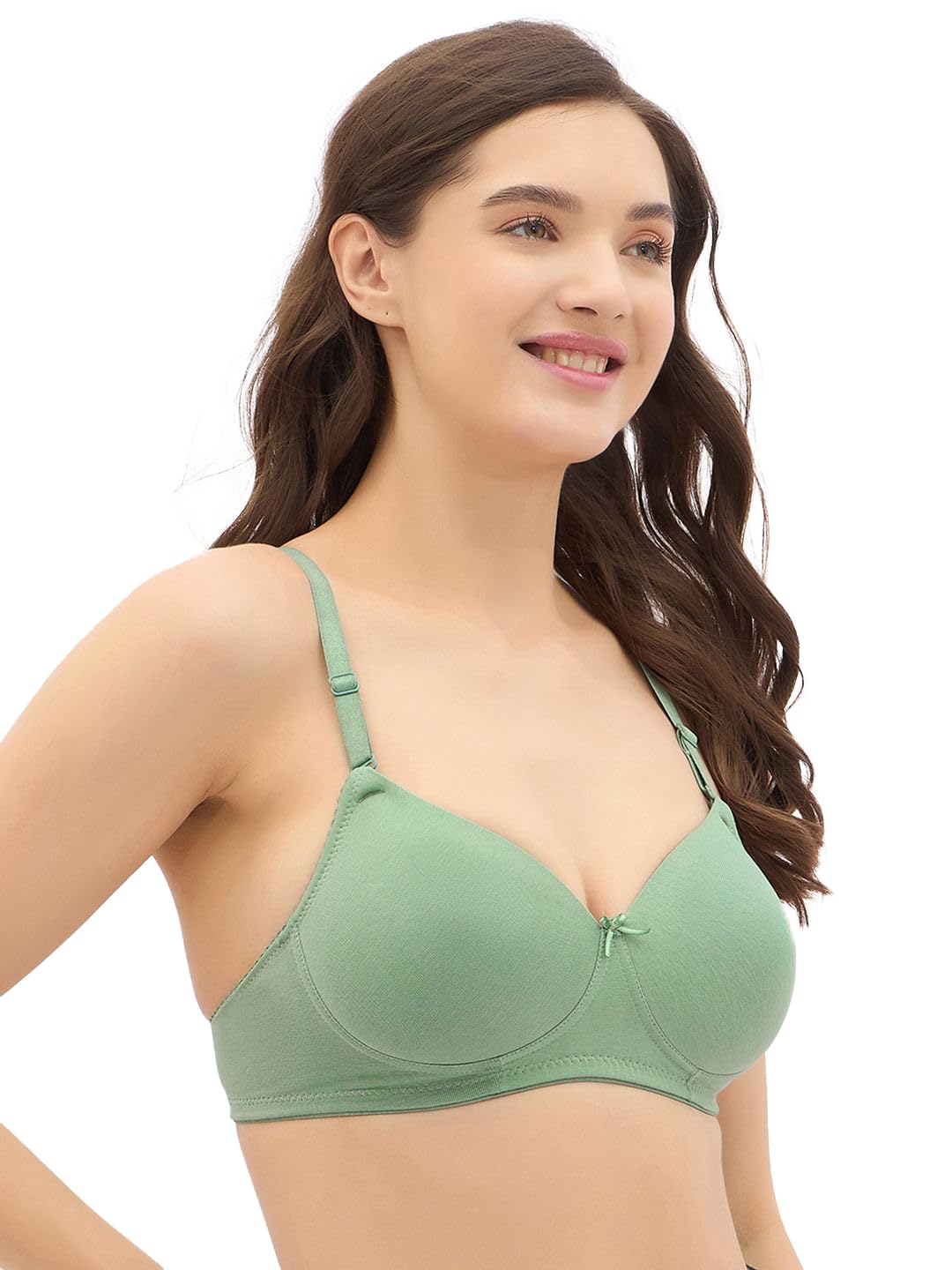 RAHA T-Shirts Non-Wired Bra for Girls - Green - Image 2