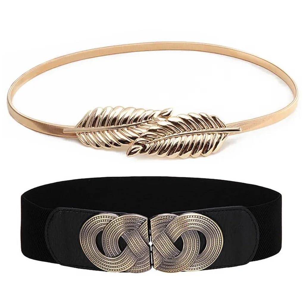 Black Faux Leather Waist Belt for Women