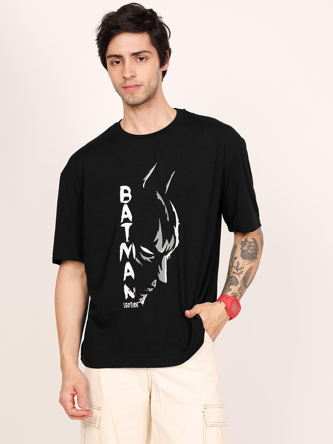 LEOTUDE Men's Navy Graphic Tee - Image 3