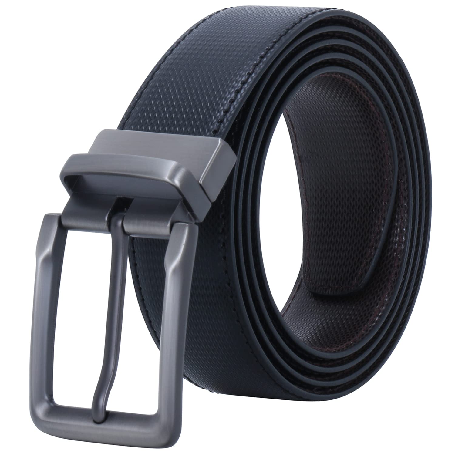 Labnoft Men's Leather Reversible Belt - Black