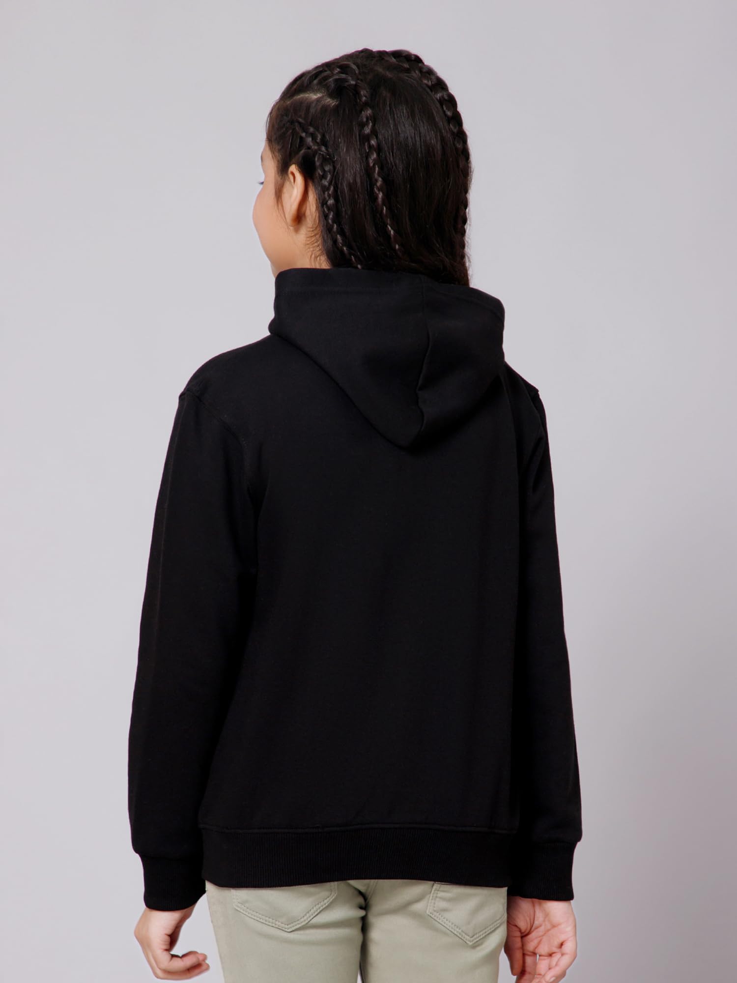 Alan Jones Clothing Black Zipper Hoodie for Girls - Image 3
