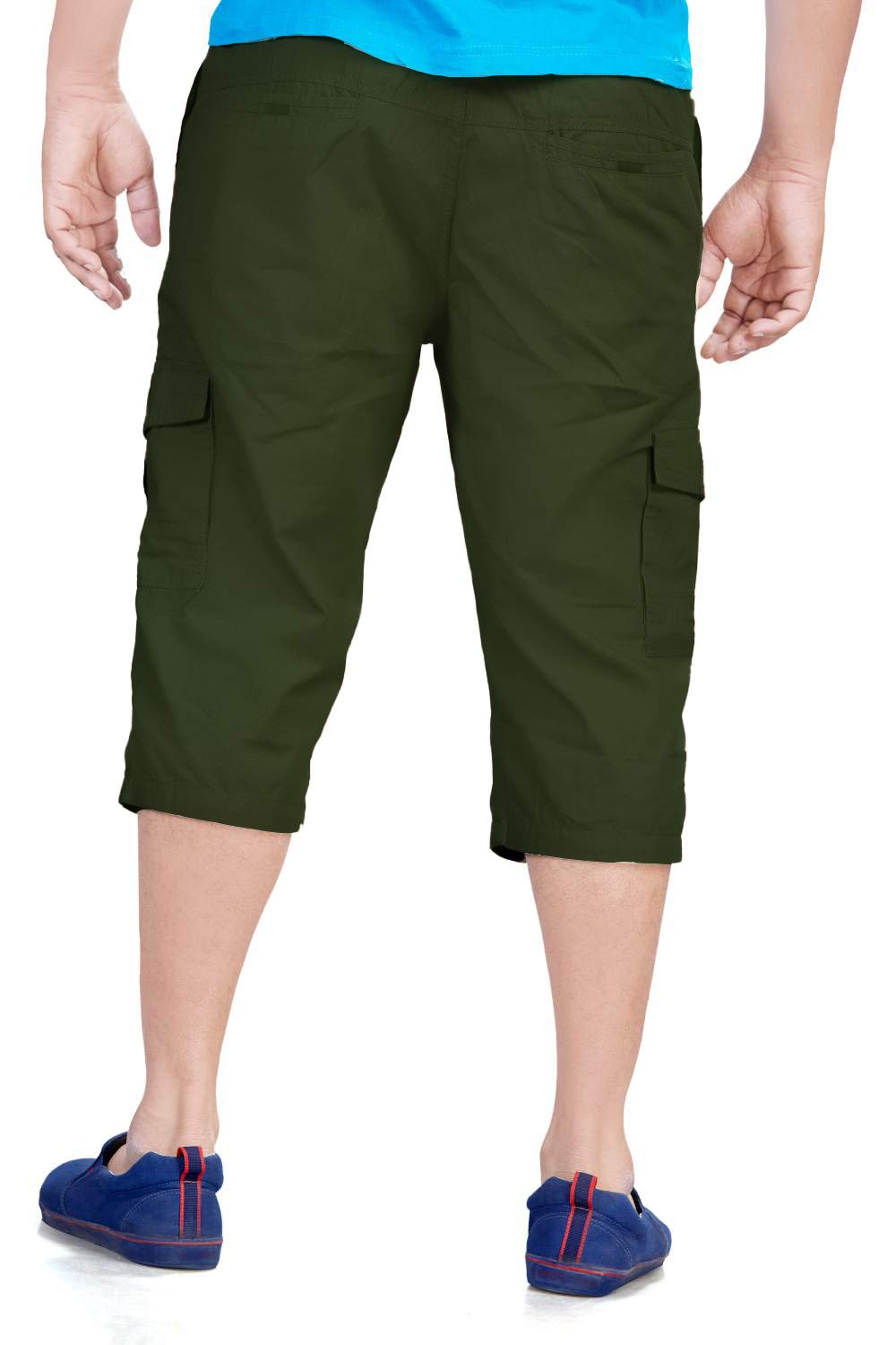 0-DEGREE Men's Cargo Shorts - Olive Green - Image 2