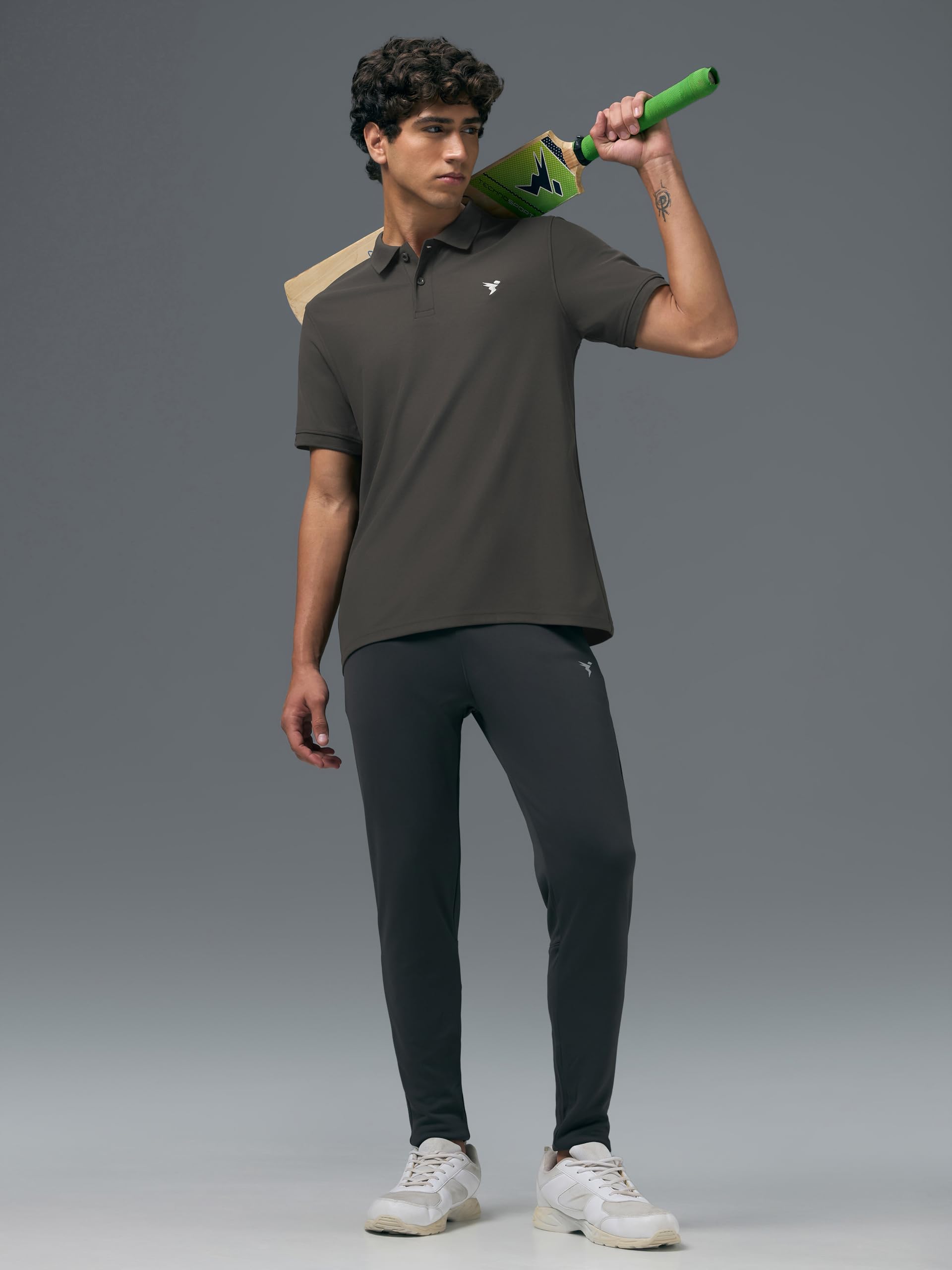 TECHNOSPORT Men's Polo T-Shirt - Black Olive - Image 4