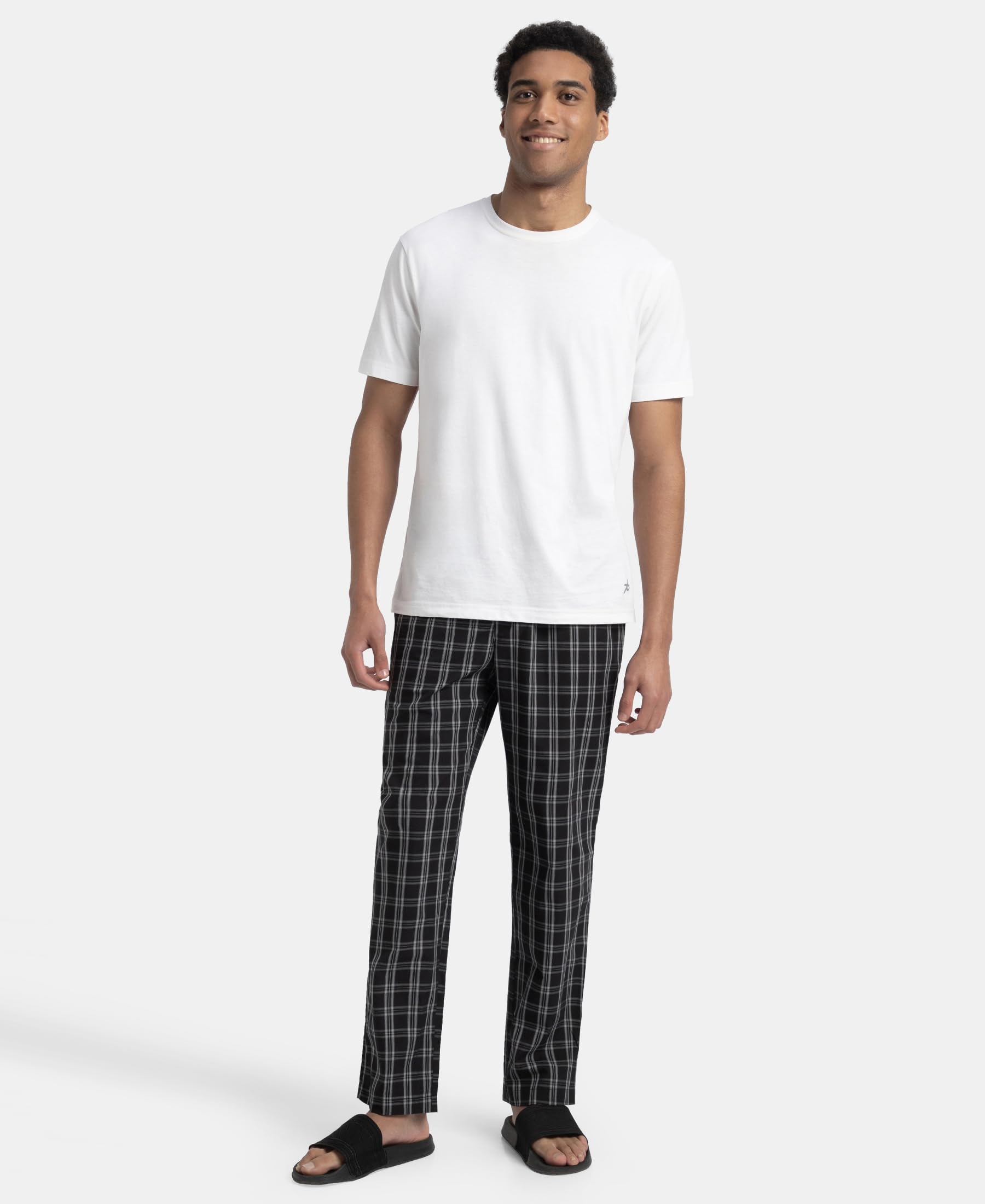 Jockey Men's Checkered Pyjama - Blue - Image 4