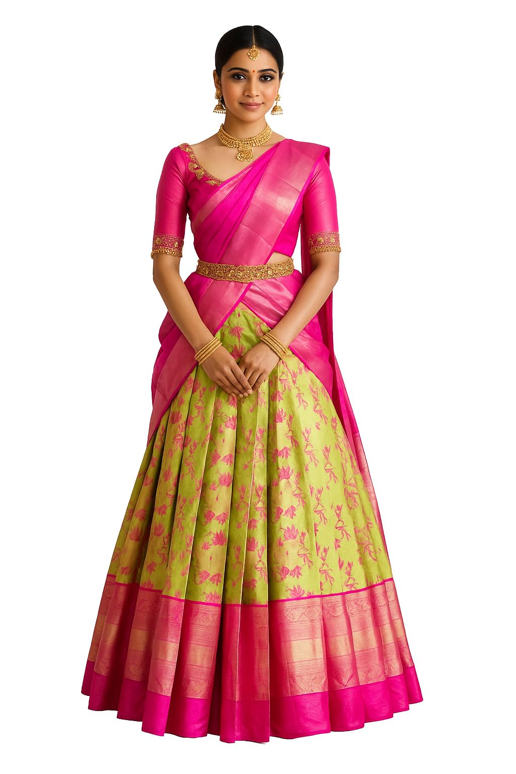 RENVAANI Women Kanjivaram Silk Lehenga Choli