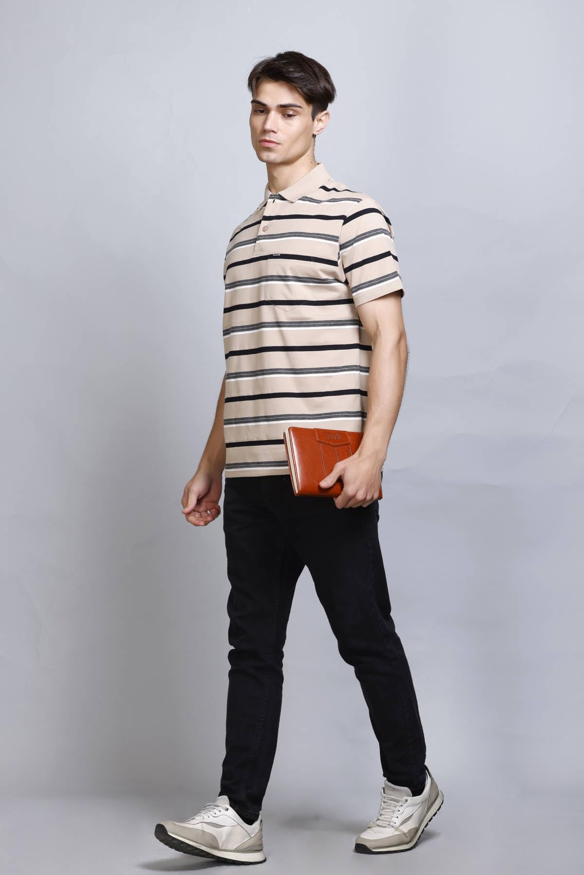 GODFREY Cotton Short Sleeves Collar T-Shirt for Men - Image 5