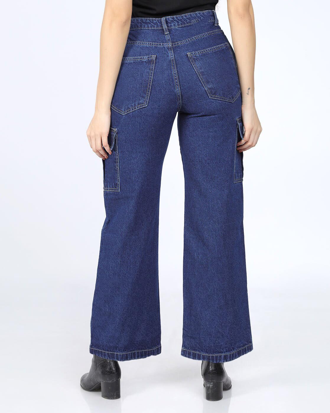 ADBUCKS Women High Rise Cargo Jeans - Image 4