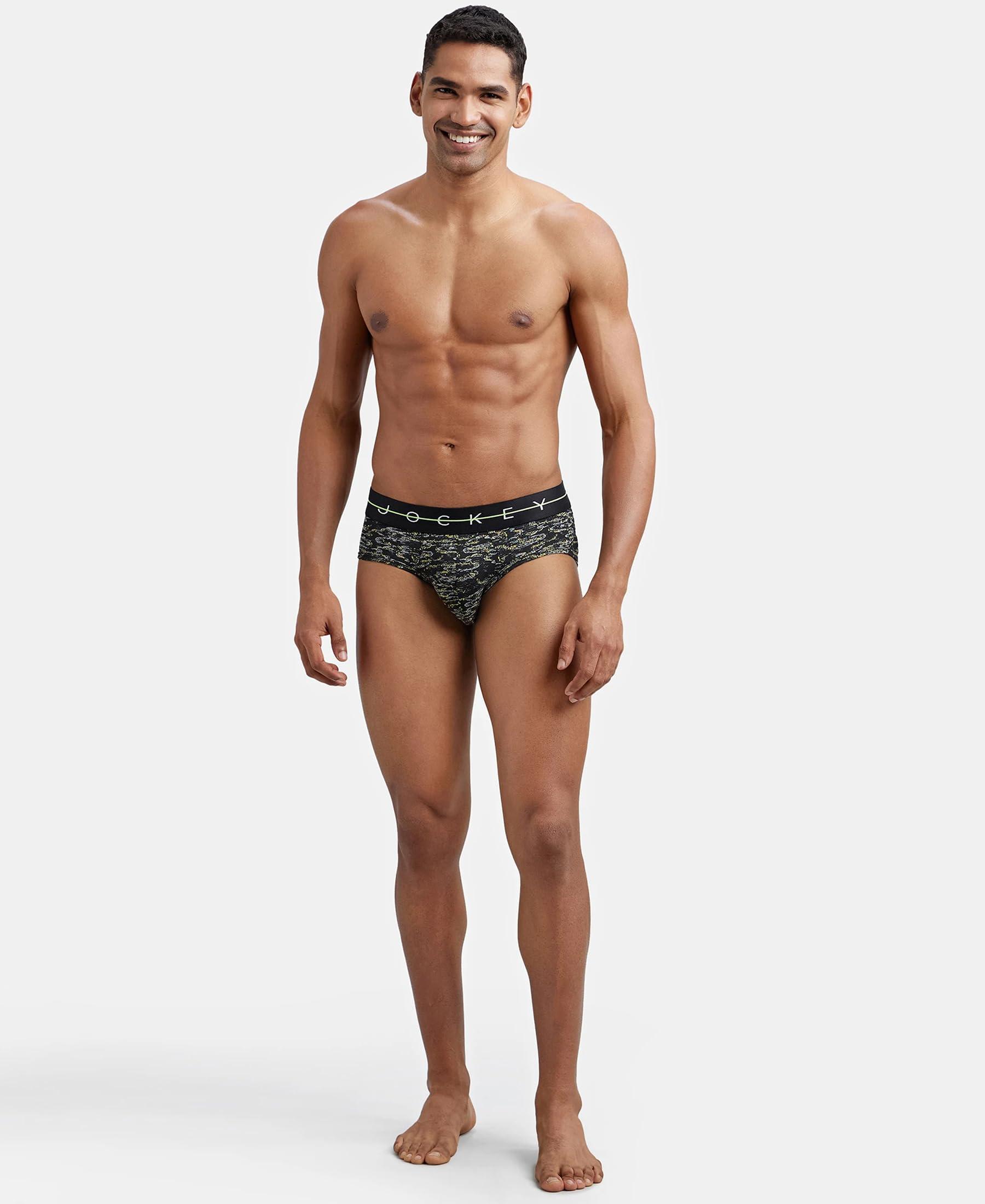 Jockey Men's Printed Brief - White - Image 4