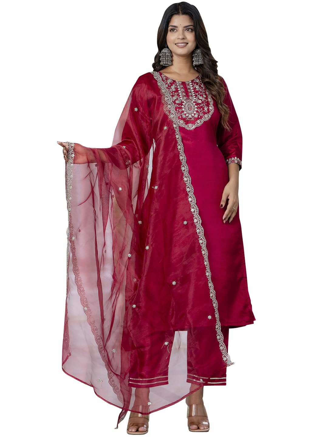 VredeVogel Kurta Set with Dupatta Embroidered Silk